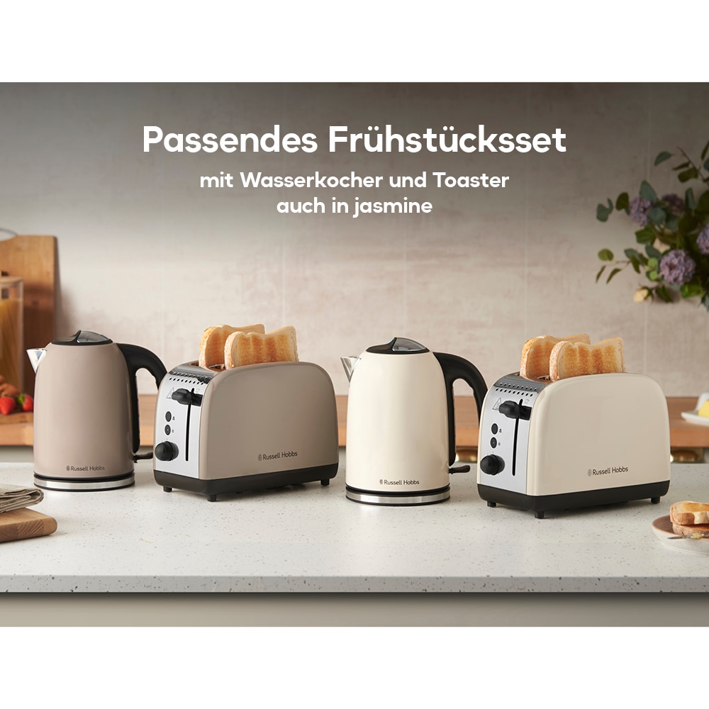 RUSSELL HOBBS Toaster »Colours Plus+ Mocha 26931-56« 1100 W 2 extra breite Toastschlitze, inkl. Brötchenaufsatz, 6 Bräunungsstufen