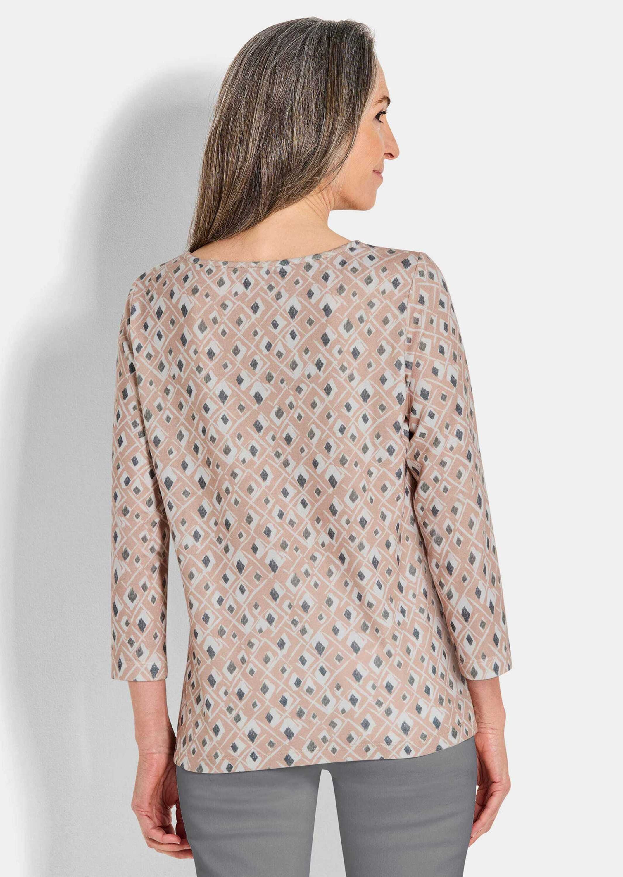 GOLDNER Print-Shirt »Kurzgröße Druckshirt aus flauschigem Jersey«