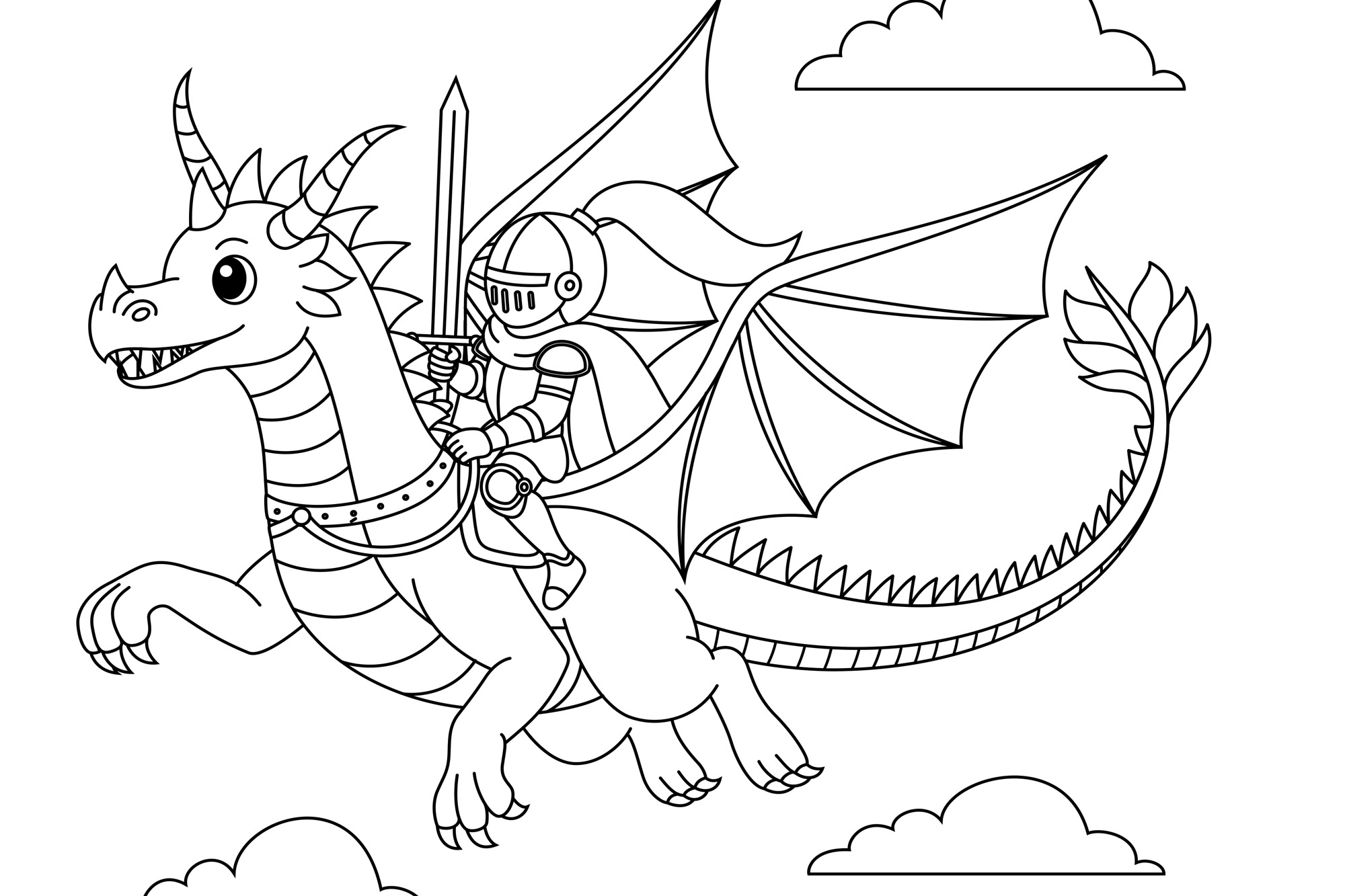 queence Bild »Fliegender Drache & Ritter«, Drachen-Figuren-klassische Fantasie-Märchen-Mädchen-Märchenbilder-Reitbilder-Ritter, (1 St.), DIY Wandbild aus Dibond