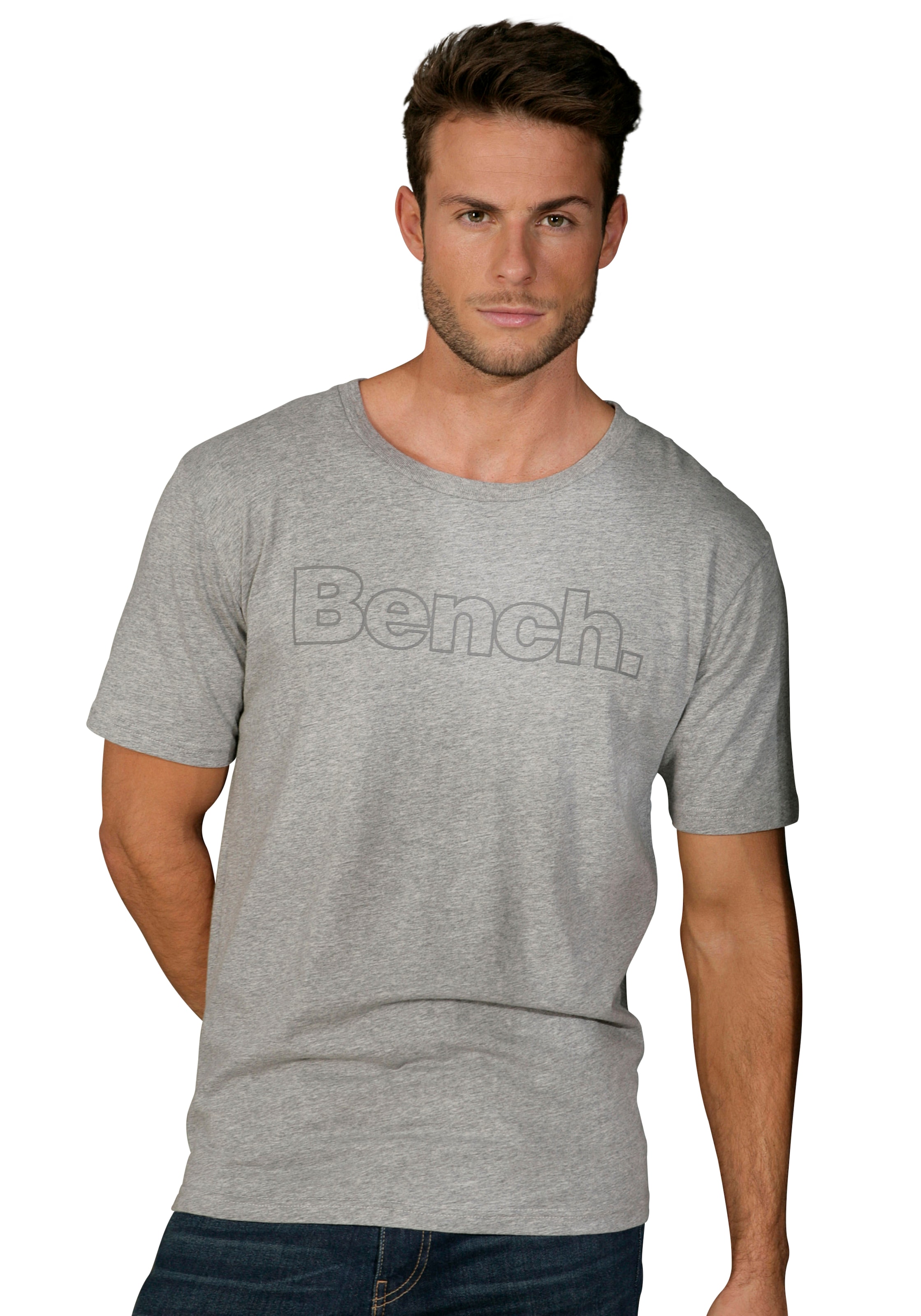 Bench. Loungewear T-Shirt 2 Stk. tlg. Shirt mit Logoprint, Basicshirt mit Rundhals aus reiner Baumwolle