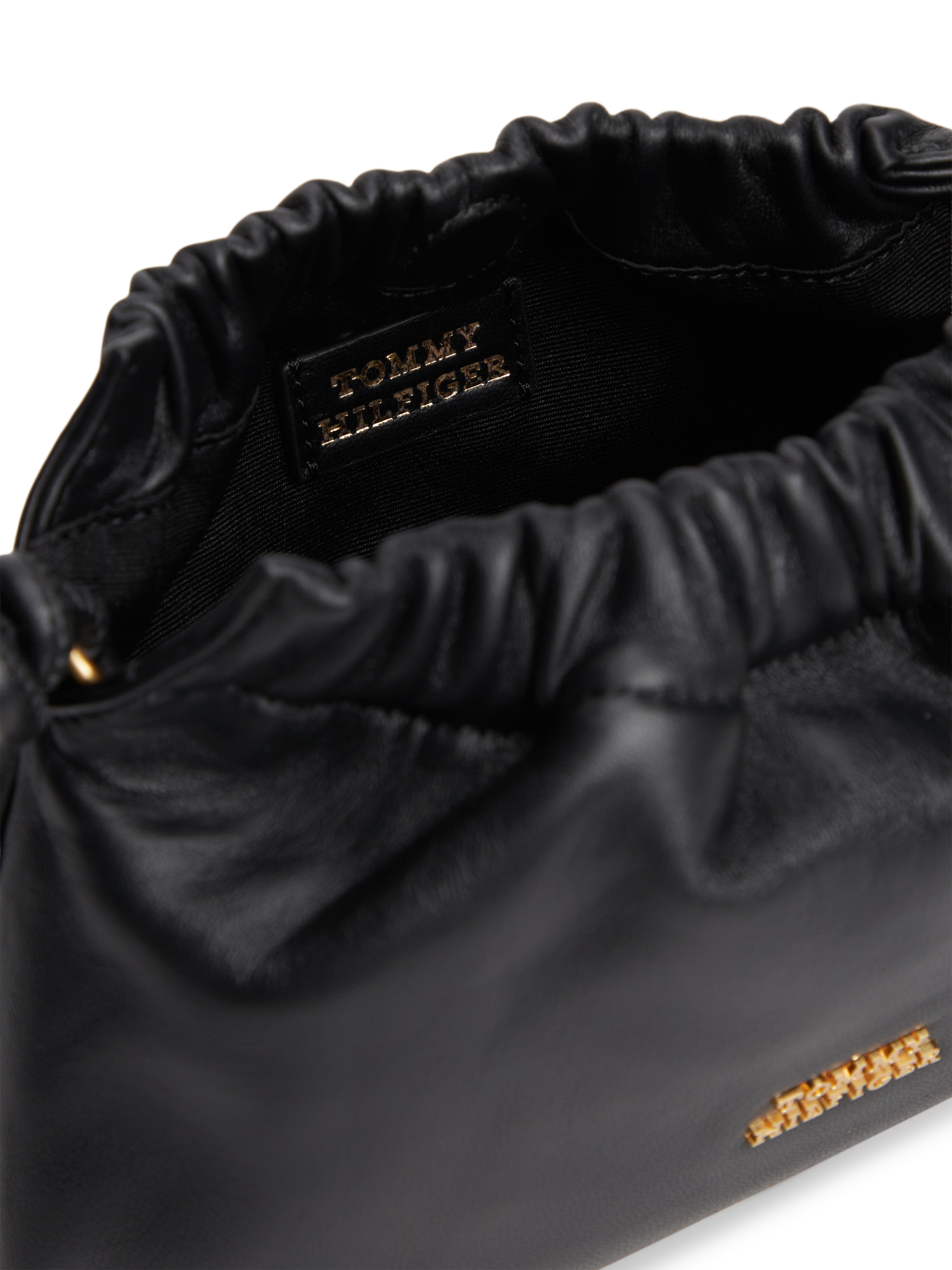 Tommy Hilfiger Umhängetasche »TH SOFT LEATHER CROSSOVER« Damen Schultertasche, Handtasche mit Zugband und Kordel