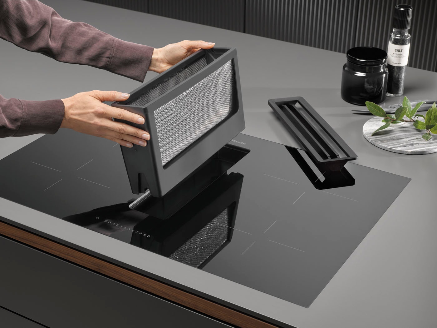 Miele Kochfeld mit Dunstabzug »KMDA7272FR-U« Geringe Lautstärke und 4 einzelne Kochzonen für Umluftbetrieb