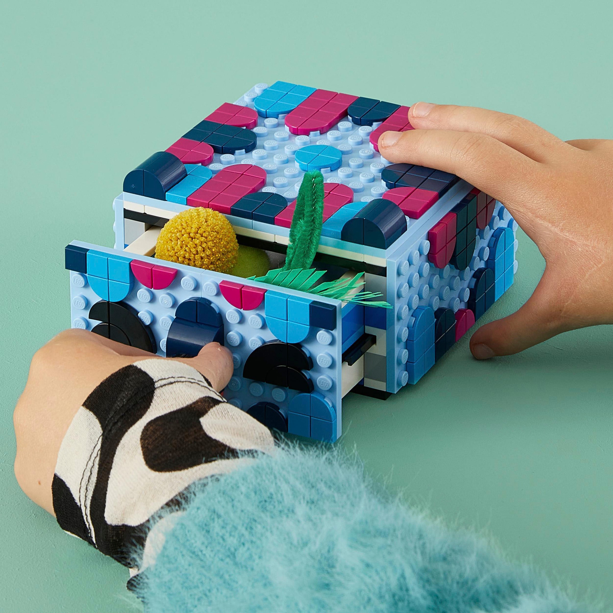 LEGO® Konstruktionsspielsteine »Tier-Kreativbox mit Schubfach (41805), LEGO® DOTS«, (643 St.), Made in Europe