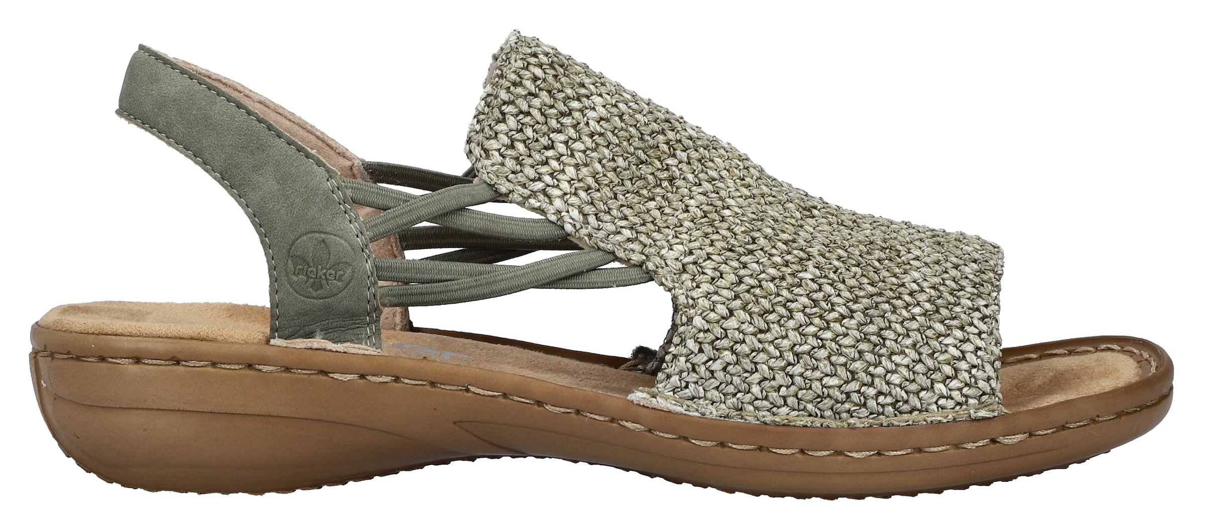 Rieker Sandale, Sommerschuh, Sandalette, Schlupfschuh mit seitlichen Gummizügen