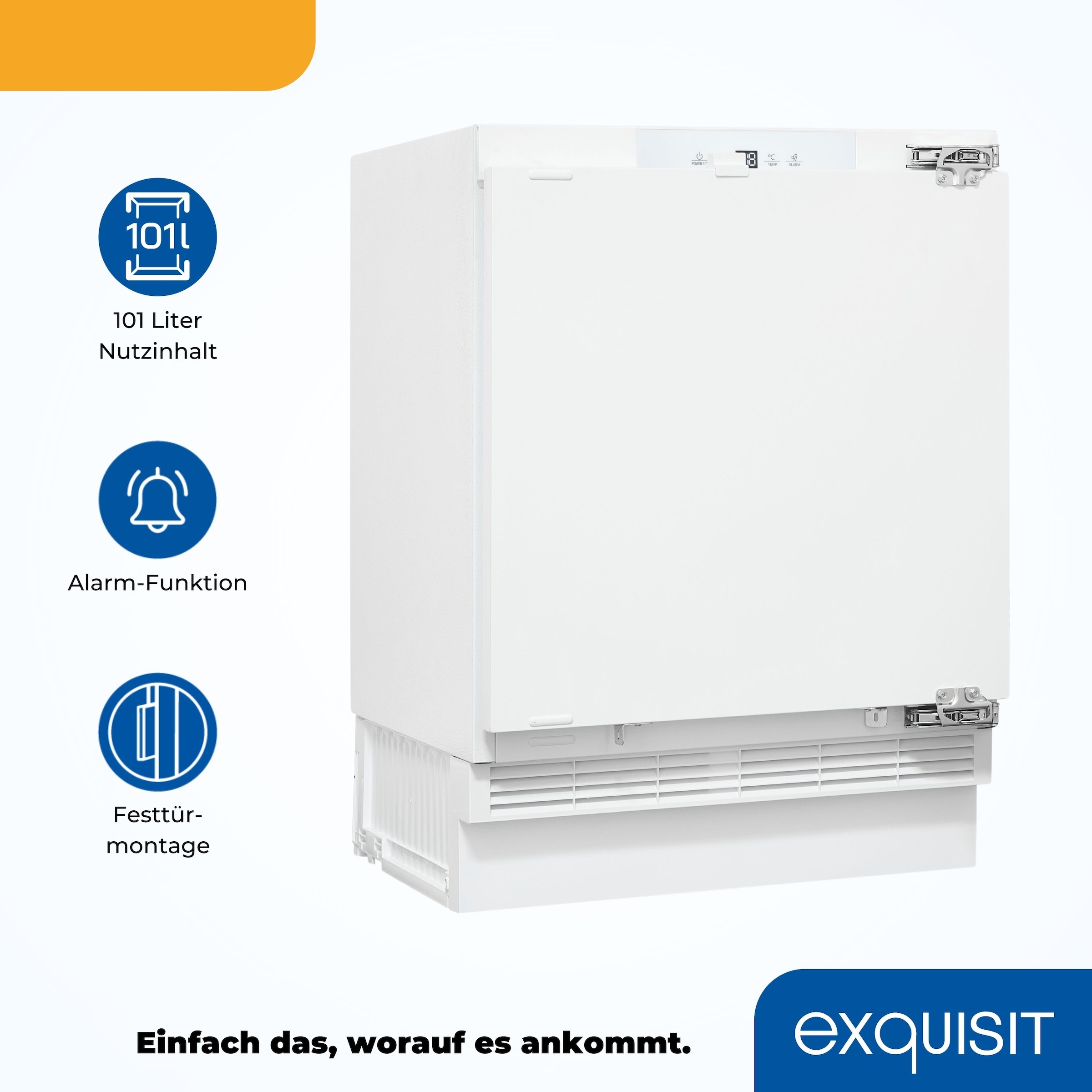 exquisit Gefrierschrank »UGS105-FE-010E« 82,3 cm hoch 59,5 cm breit Ideal zum Unterbauen in die Küchenzeile für kleine Küchen, Büroküchen