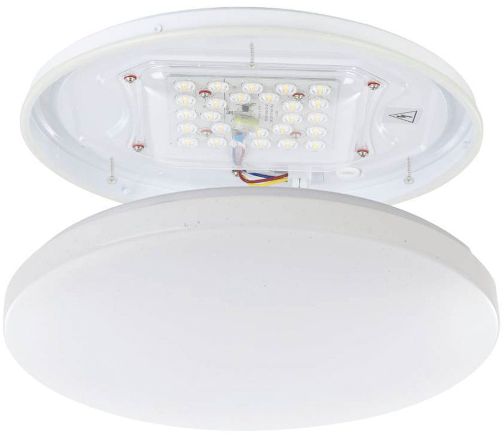 EGLO Deckenleuchte »FRANIA-S Deckenlampe, weiß, Kristalleffekt, geringe Aufbauhöhe, 1x18W«, Leuchtmittel LED-Modul | LED fest integriert, Wohzimmer, Küche, Esszimmer, Flur, modern, rund, 1100 Lumen, 28x7cm