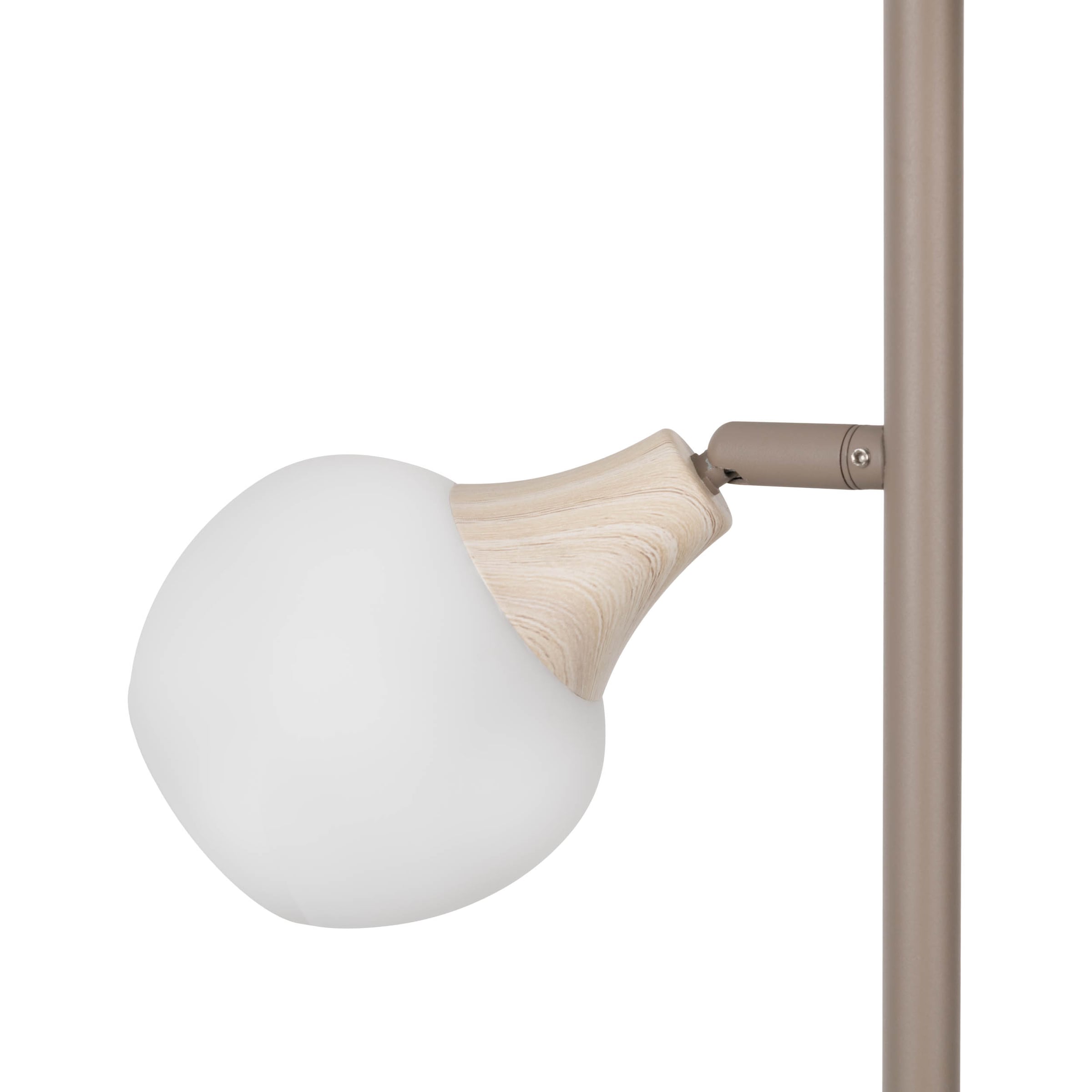 näve Stehlampe »Monaco« E14 1 Stk. 3xE14, Glasschirm, Holzstrukturdetail auf Sockel und Fassungshalterung