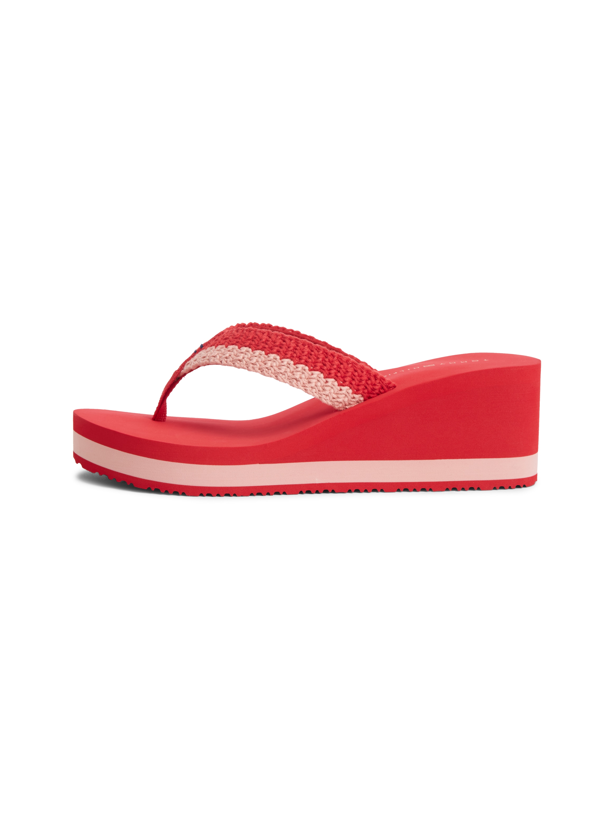 Tommy Hilfiger Dianette »TH WEDGE CROCHET SUMMER SANDAL«  Sommerschuh, Zehentrenner in sommerlicher Häkeloptik