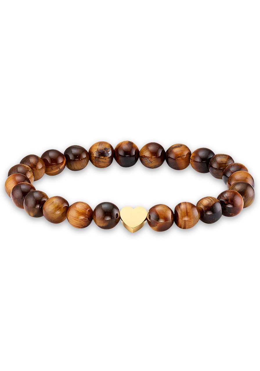 Firetti Armband »Schmuck Geschenk, Herz Element, Steinarmband, Partnerarmband«, Made in Germany - mit Onyx oder Tigerauge