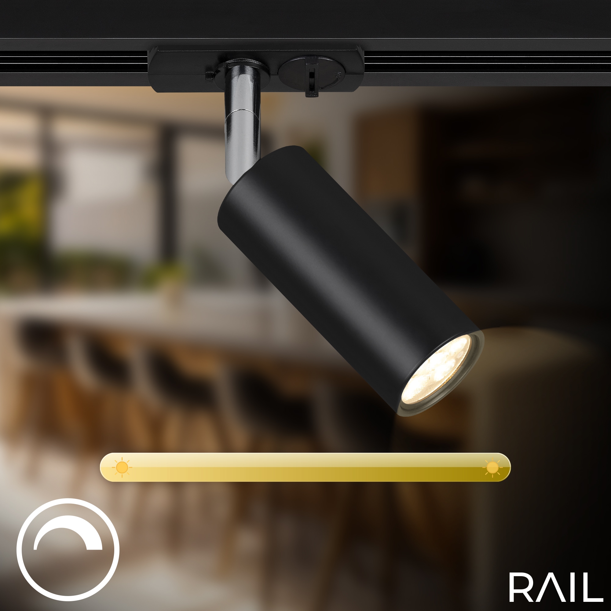 Briloner Leuchten Schienensystem-Leuchten »RAIL« LED-Board 1 Stk. LED Spotlight 40x100 mm Schwarz 5,5W Schienensystem Rail Büro