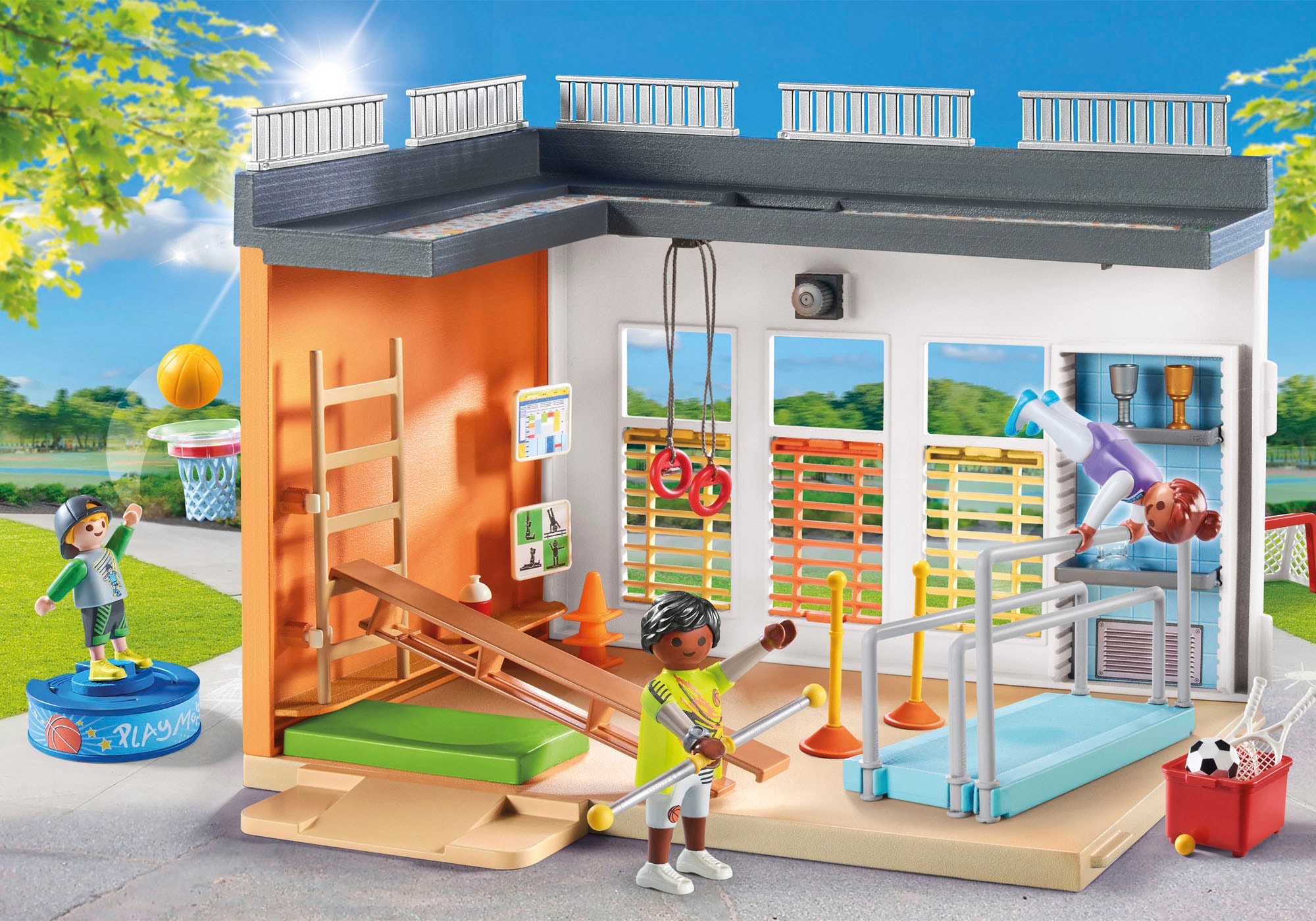 Playmobil® Konstruktions-Spielset »Anbau Turnhalle (71328), My City Life«, (72 St.), Made in Germany