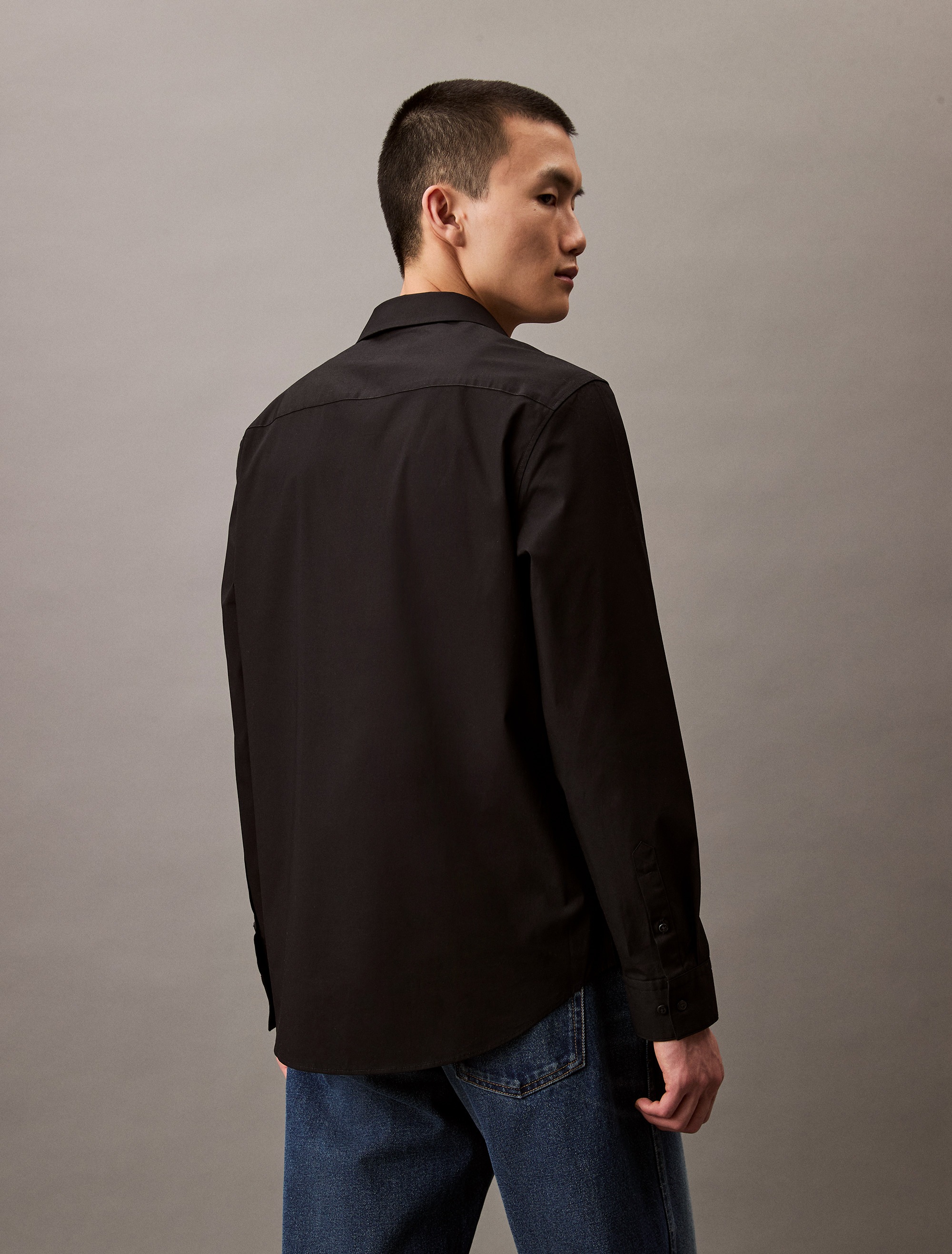 Calvin Klein Businesshemd »LS SOLID STRETCH CLASSIC SHIRT«, mit Kentkragen