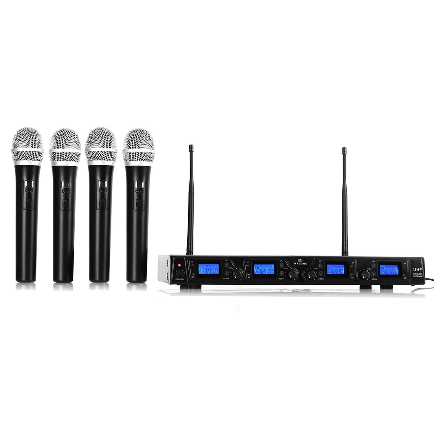 Malone 4 Kanal UHF Funkmikrofon Set XLR Klinke