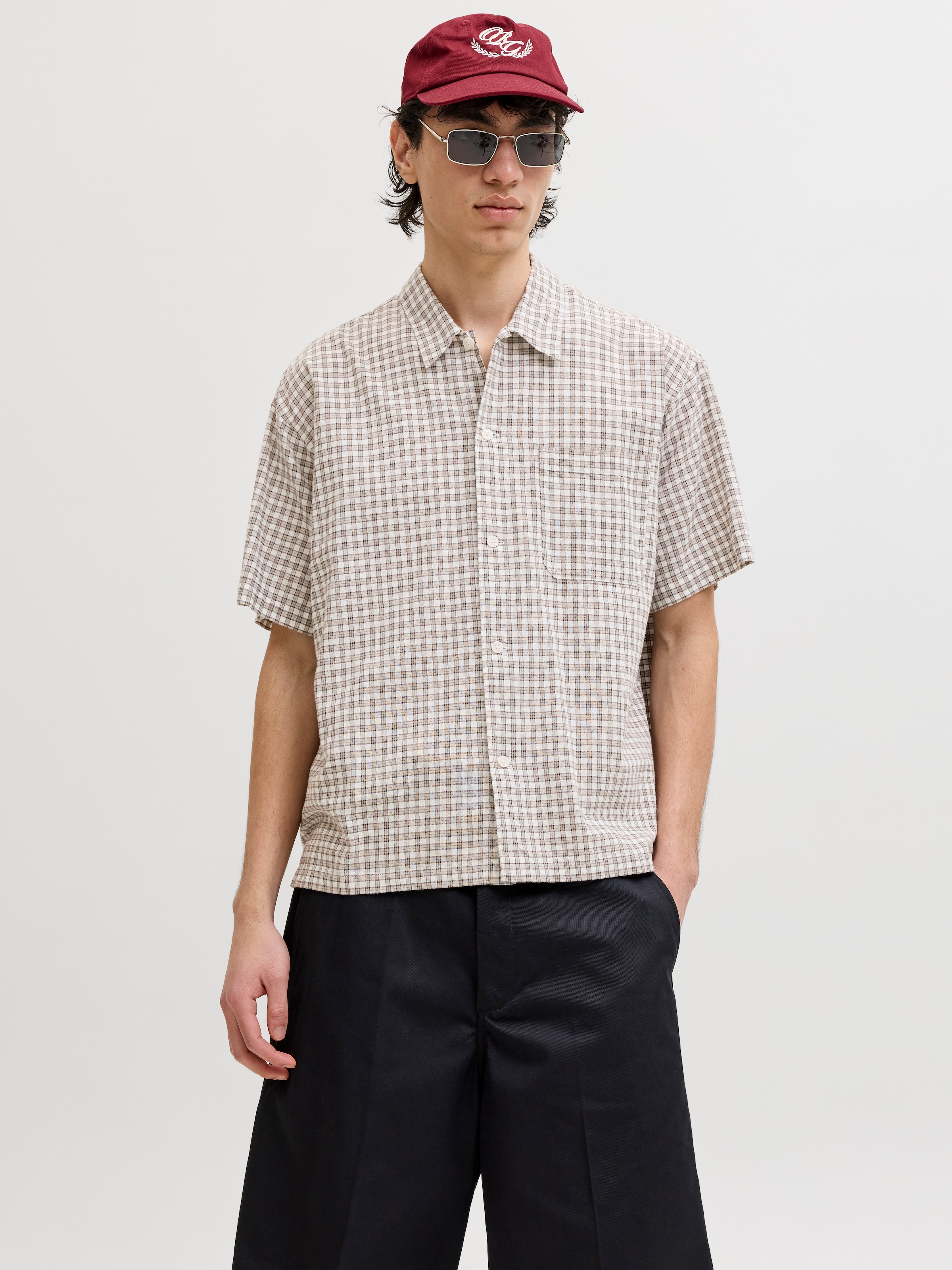 Jack & Jones Kurzarmhemd »JORRIVIERA LINEN BLEND SHIRT SS LN« Baumwollmischung, regular fit
