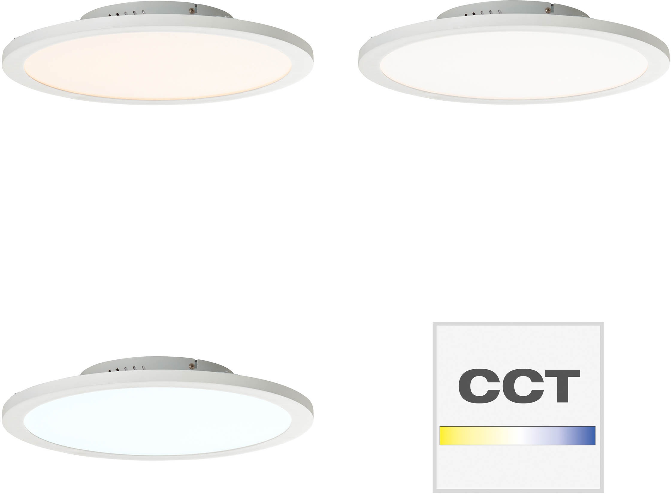 Brilliant LED Deckenleuchte »Abie«, 1 flammig, Leuchtmittel LED-Modul | LED fest integriert, Ø 40 cm, RGB, dimmbar, CCT, Fernbedienung, Metall/Kunststoff, weiß