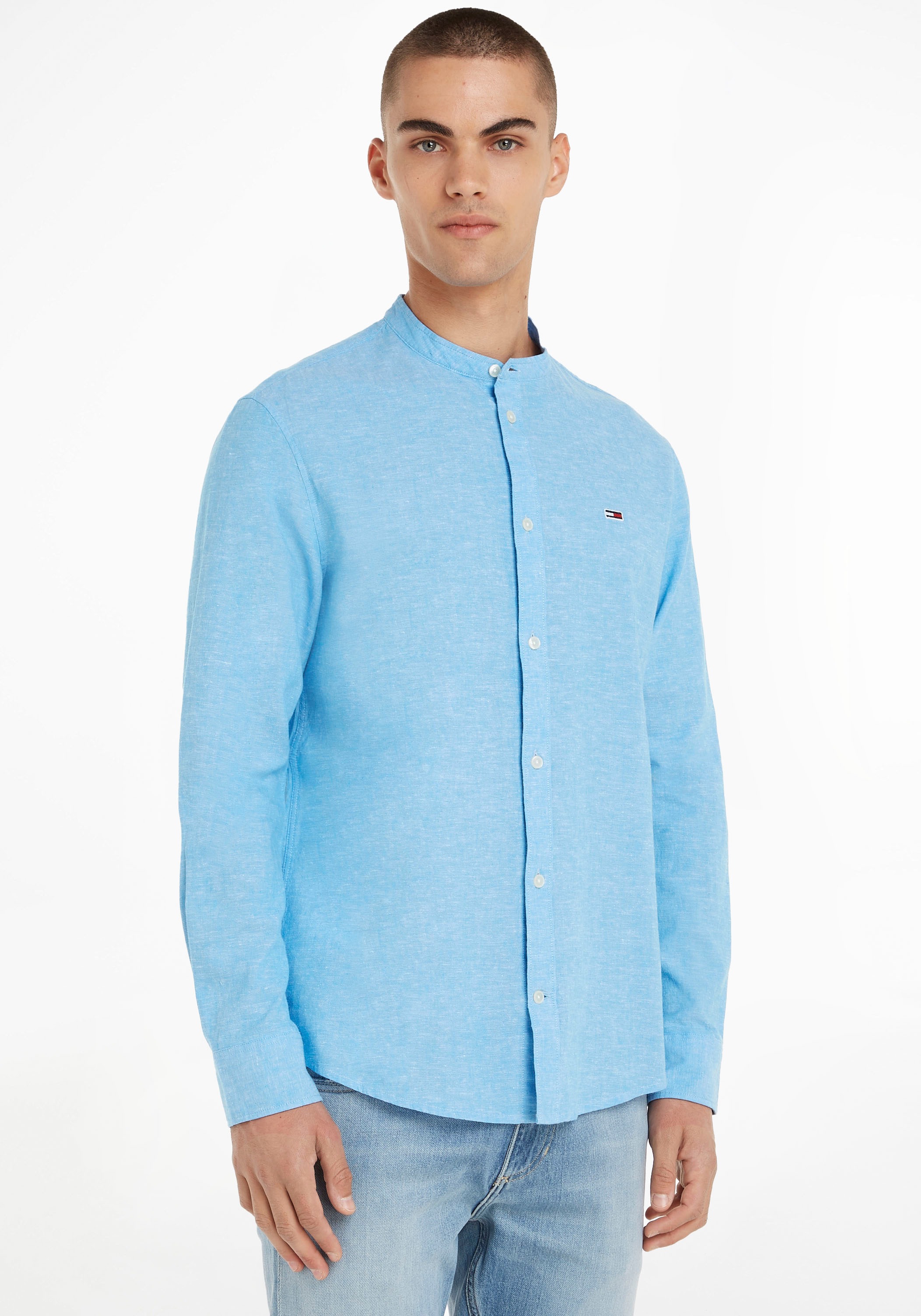 Tommy Jeans Leinenhemd »TJM CLSC MAO LINEN BLEND SHIRT«, mit Stehkragen kaufen