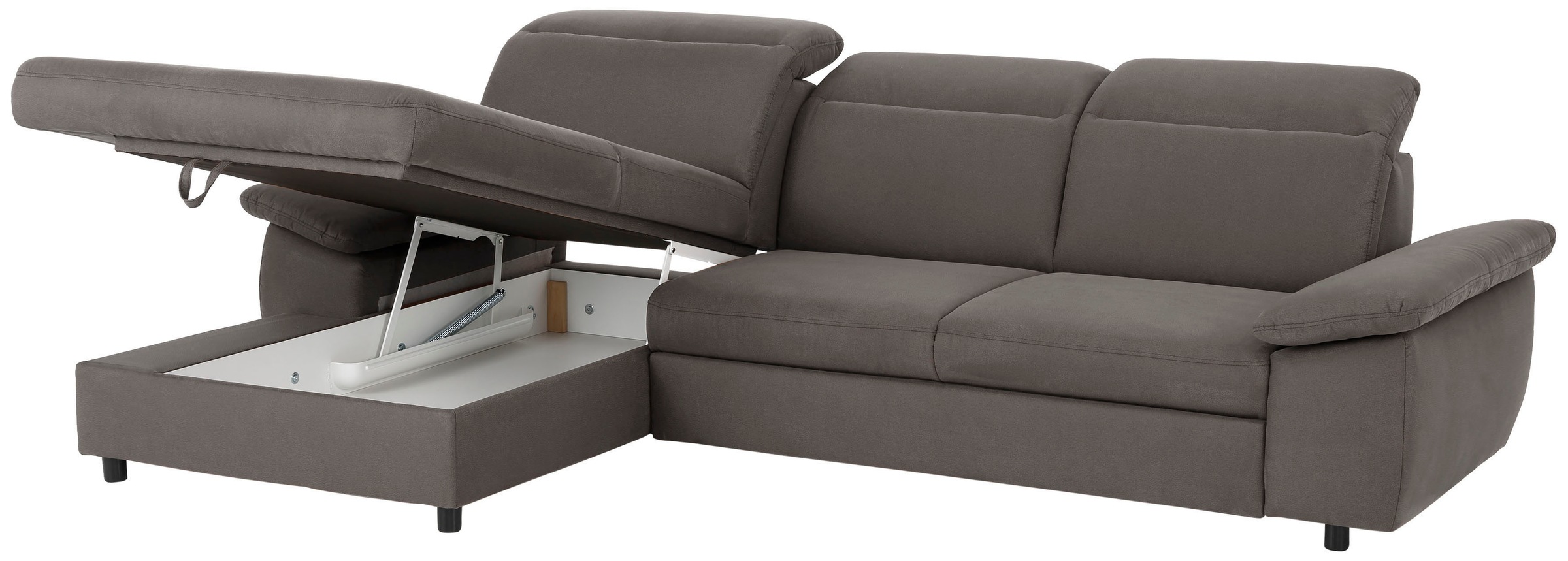 Home affaire Ecksofa »Mauritius L-Form«, mit Kopfteil- und Armlehnverstellung, mit Bettfunktion und Bettkasten