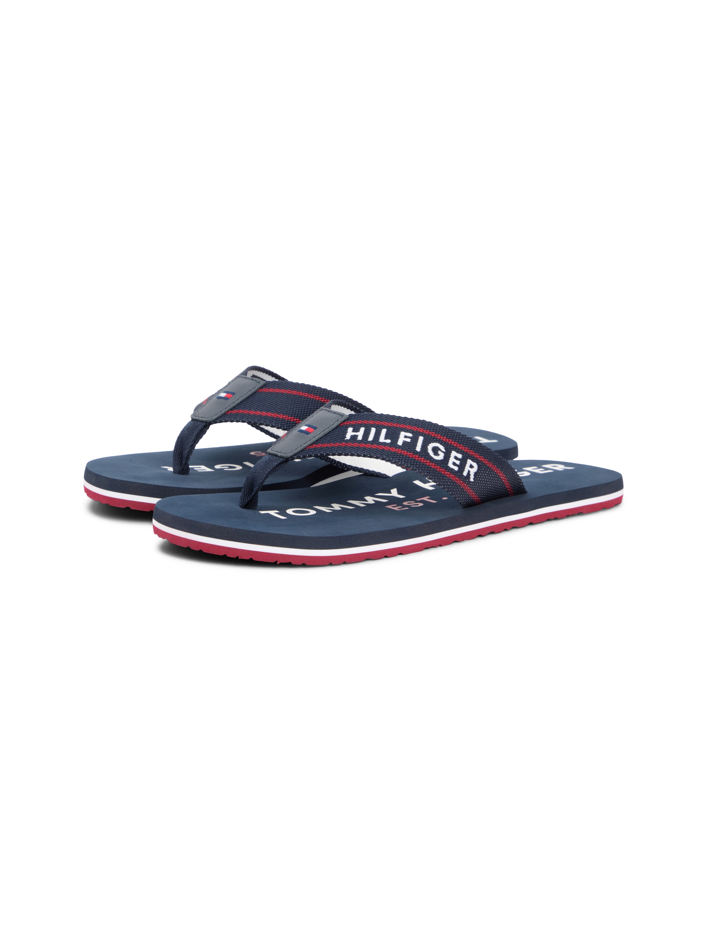 Tommy Hilfiger Zehentrenner »SPORTY HILFIGER BEACH SANDAL«  Sommerschuh, Strandschuh, Flats mit Logoschrifzug