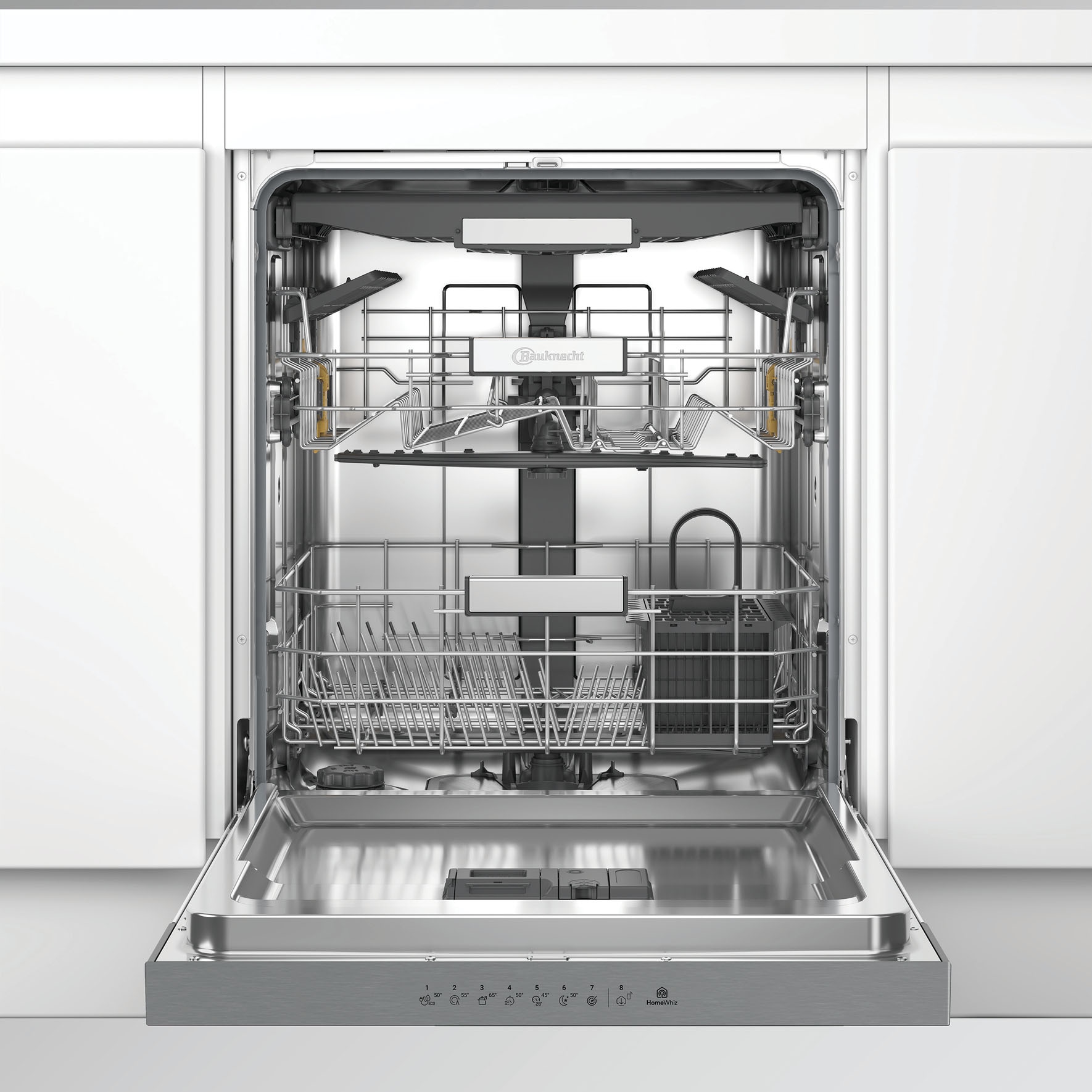 BAUKNECHT teilintegrierbarer Geschirrspüler »OBBC Ecosilent2 9760« 9,5 l 14 tlg. Maßgedecke ActiveDry – automatische Türöffnung für bessere Trockungsergebnisse