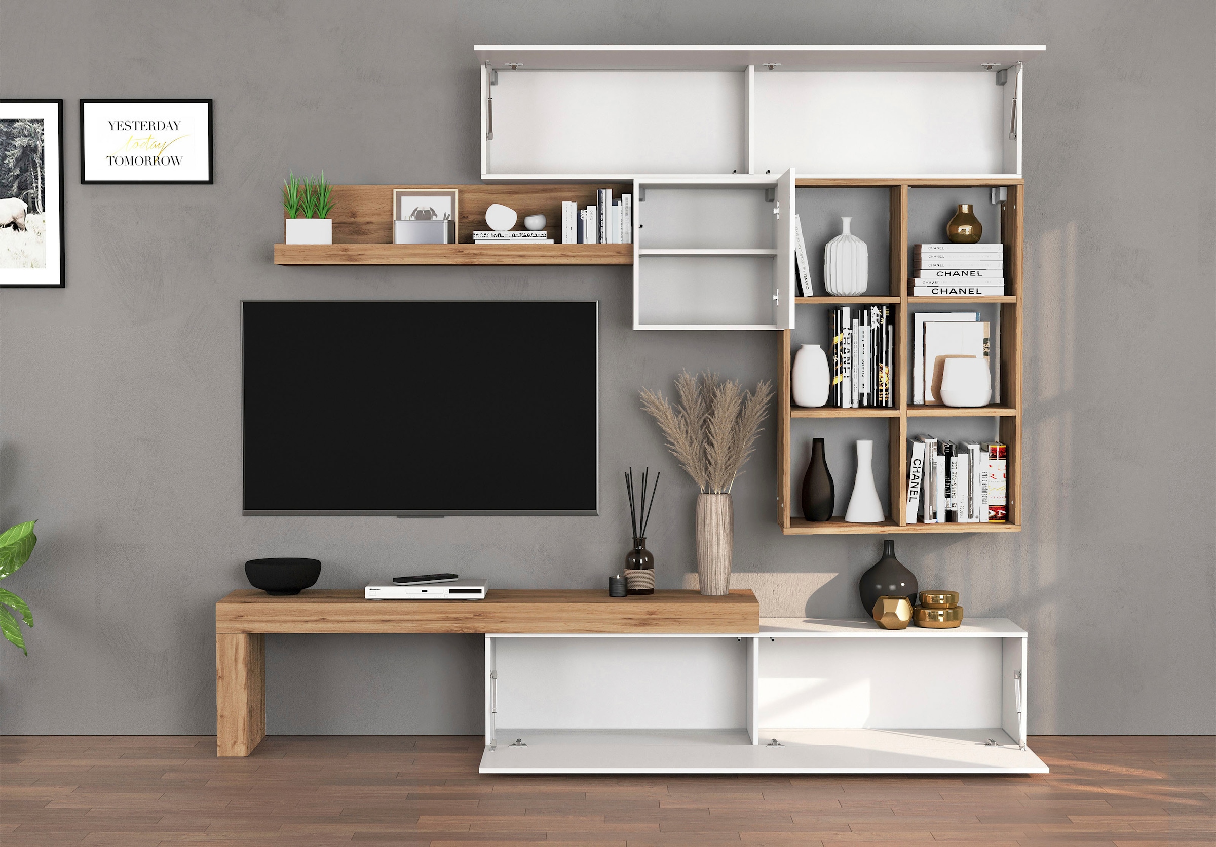 INOSIGN Wohnwand »Chronos Wohnwand, Medienwand, 5-er set« 5 Stk. tlg.