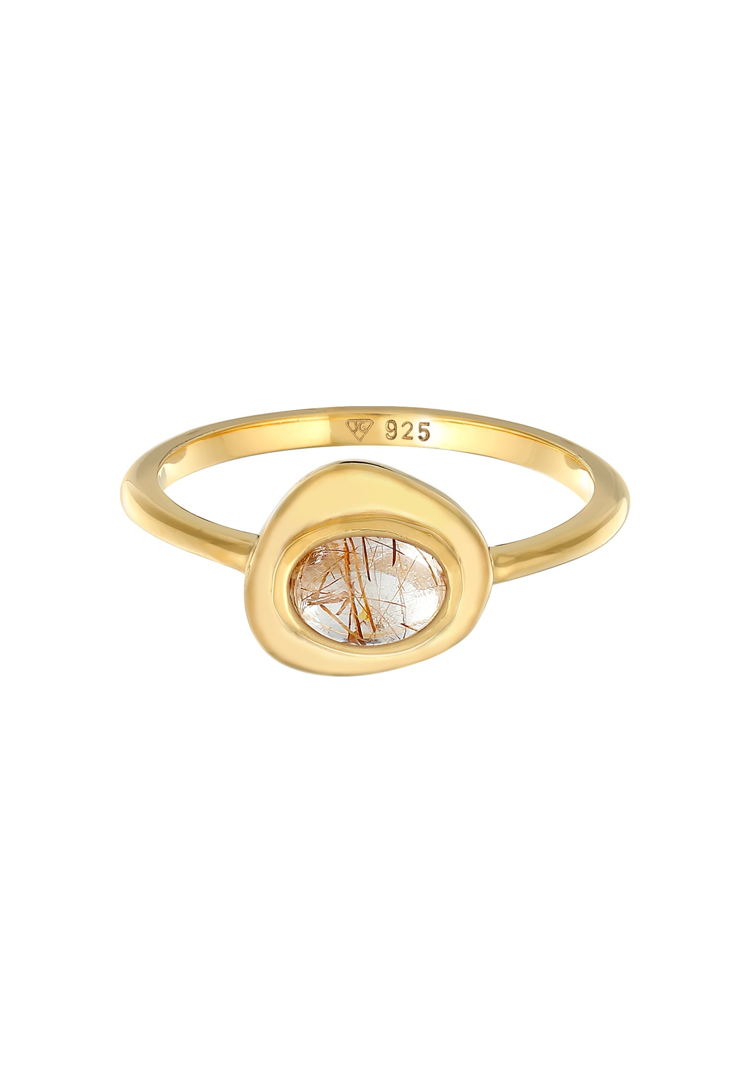 Elli Premium Silberring »Ring Quarz Engelshaar oval 925 Silber«