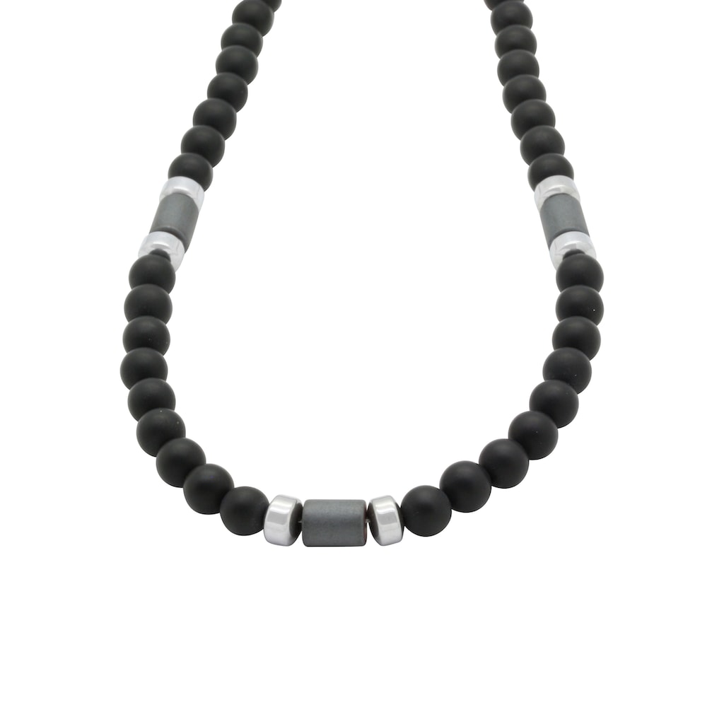 Firetti Collier »Schmuck Geschenk Halsschmuck Halskette Ankerkette Onyx Hämatit«