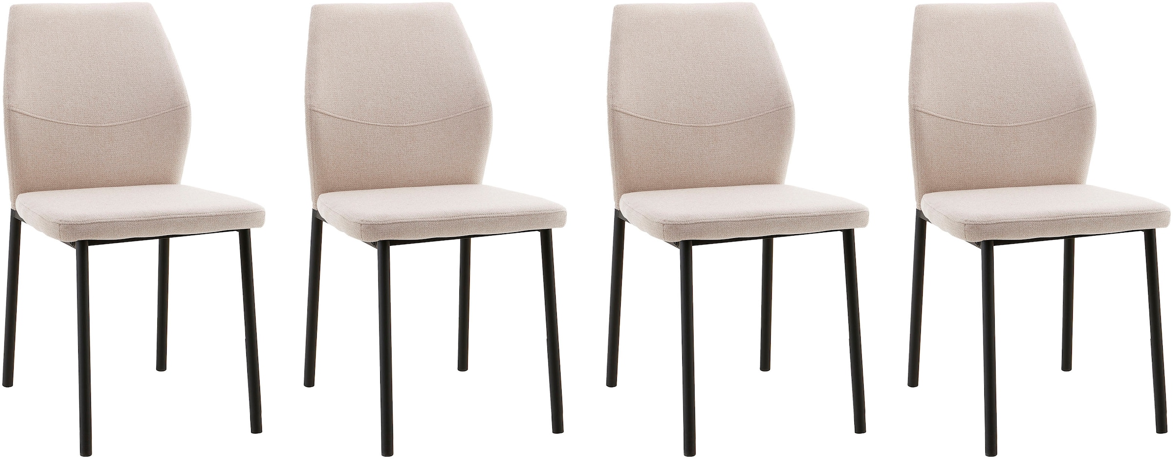 Home affaire Essgruppe »Genf Tischgruppe BESTSELLER,«, (Set, 5 tlg.), Küchentisch, 4 Stühle, moderne Tischplatte in eiche/schwarz
