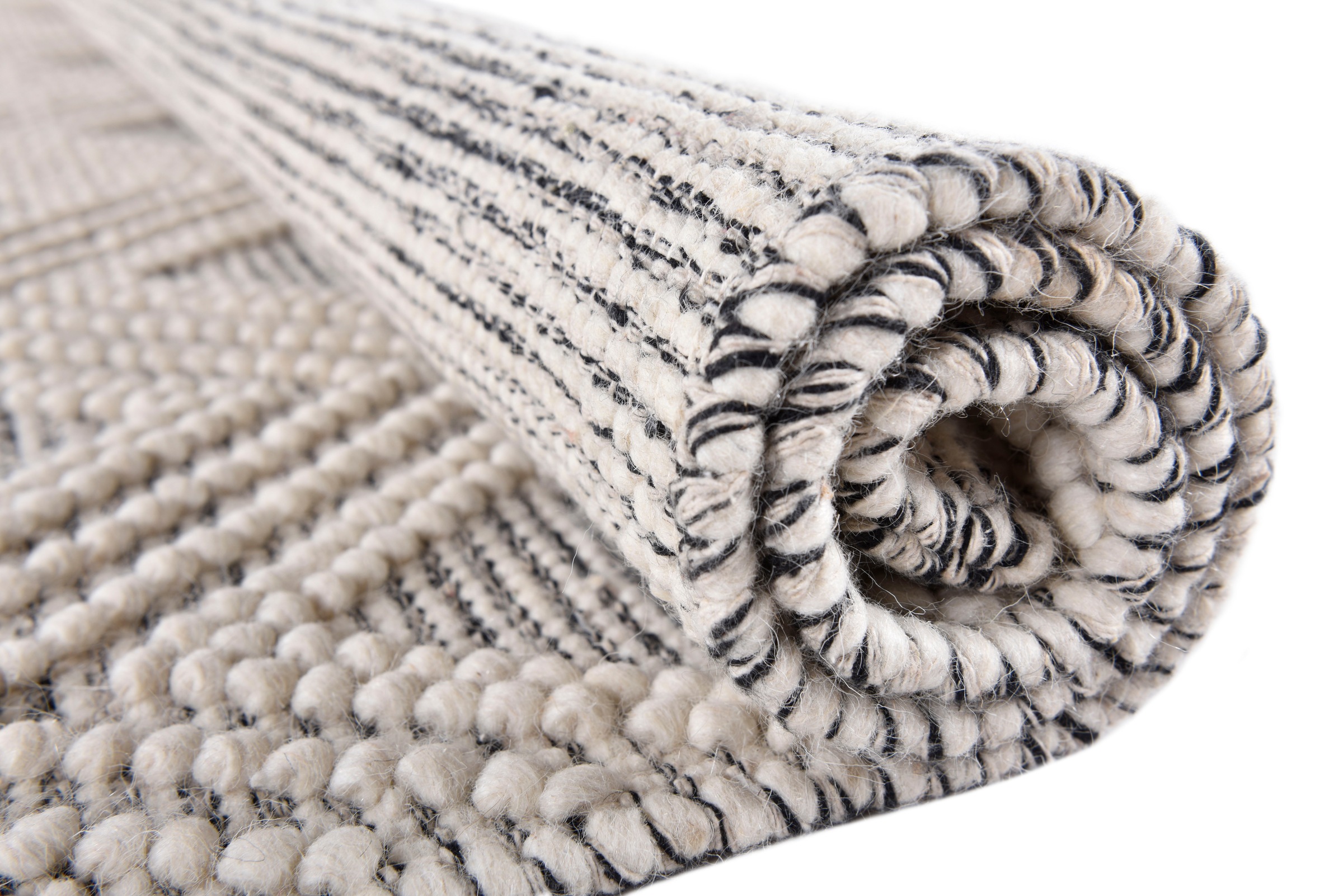 THEKO Wollteppich »Visby rechteckig, bei Fransen Handweb - OTTO mit bestellen Design, 702«, reine Wolle, Rauten Teppich, handgewebt