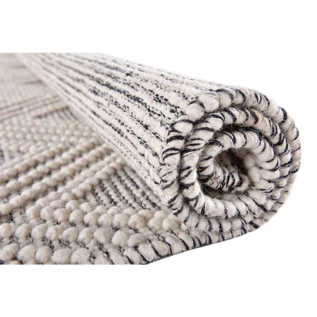 THEKO Wollteppich »Visby - 702«, rechteckig, Handweb Teppich, reine Wolle,  handgewebt, Rauten Design, mit Fransen bestellen bei OTTO | Kurzflor-Teppiche