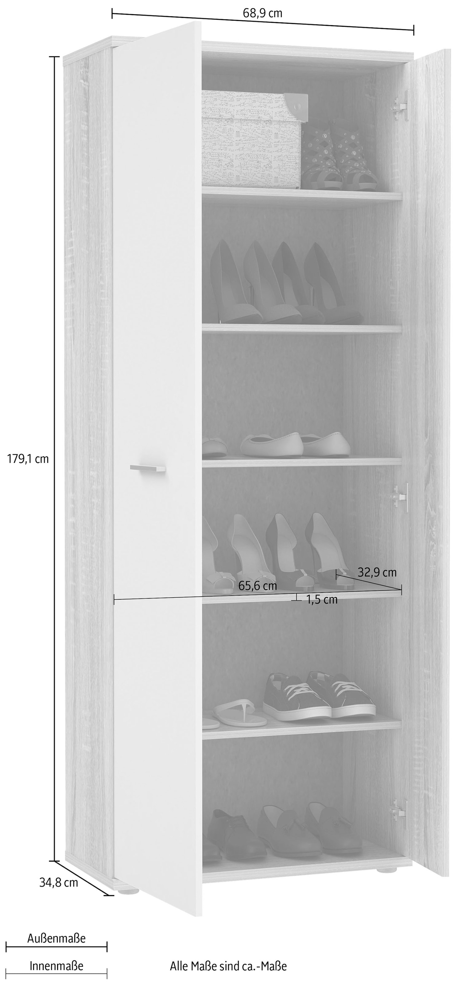 FORTE Schuhschrank »Netty«, Höhe ca, 179 cm