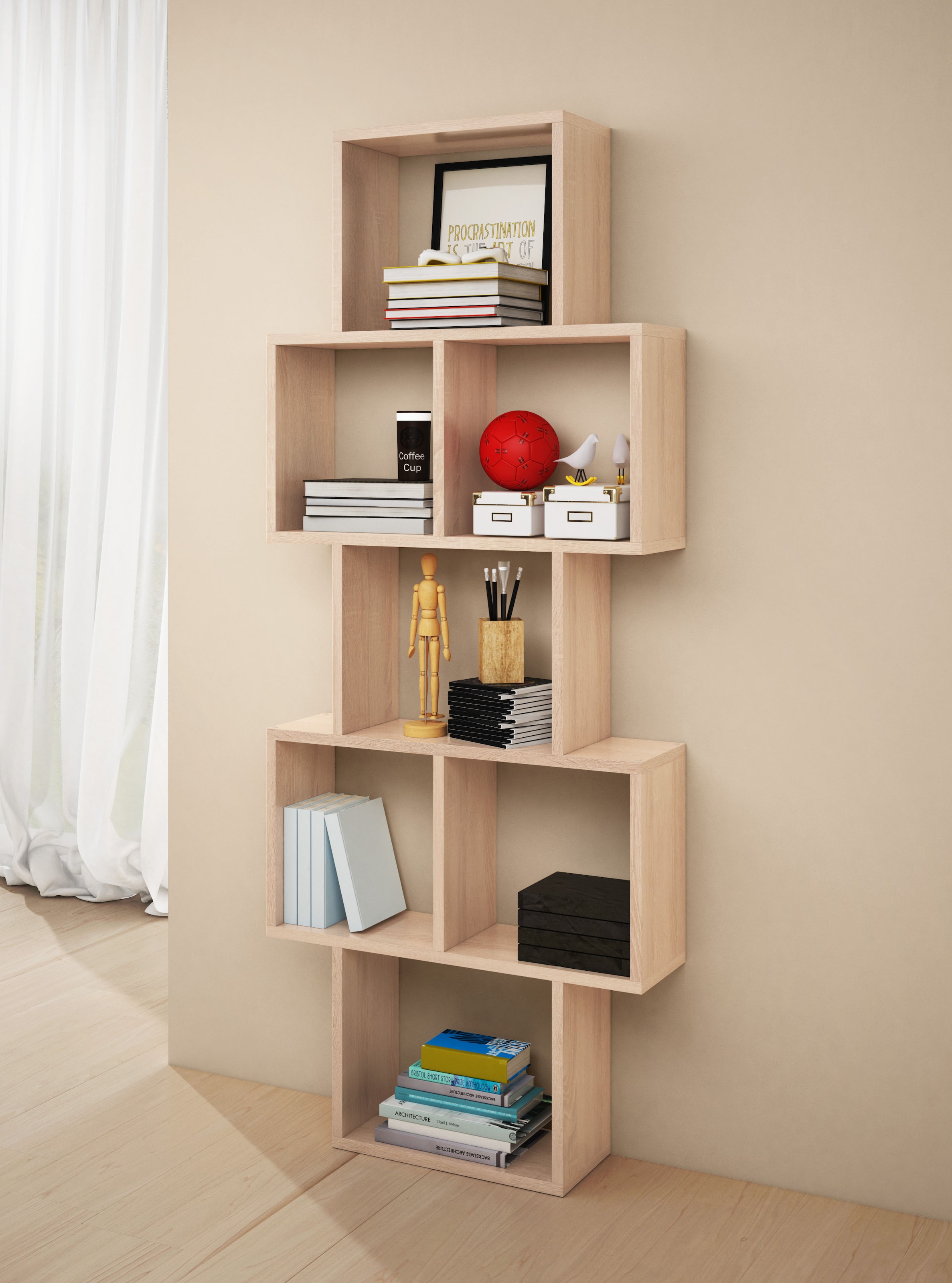 INOSIGN Wandboard »Wandregal Trio«, (1 St.), Stell- oder Hängeregal, 10 offene Fächer, flexibel montierbar