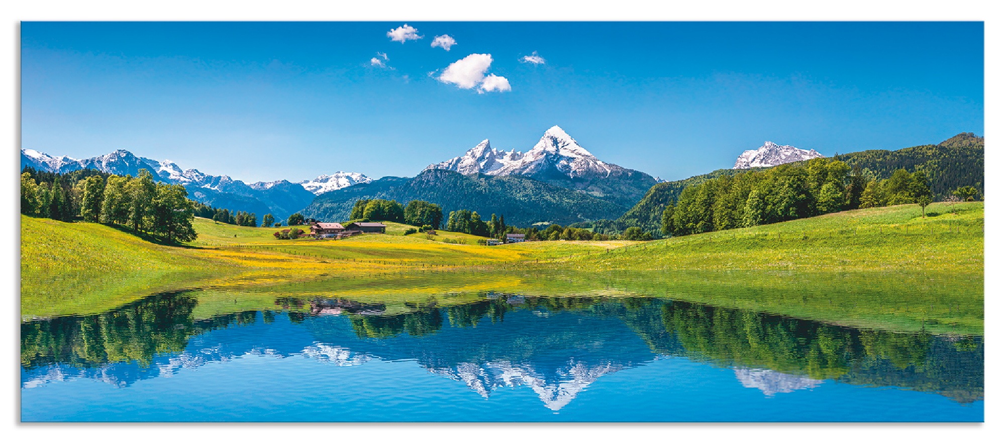 Artland Küchenrückwand »Landschaft in den Alpen«, (1 tlg.), selbstklebend in vielen Größen - Spritzschutz Küche hinter Herd u. Spüle als Wandschutz vor Fett, Wasser u. Schmutz - Rückwand, Wandverkleidung aus Alu