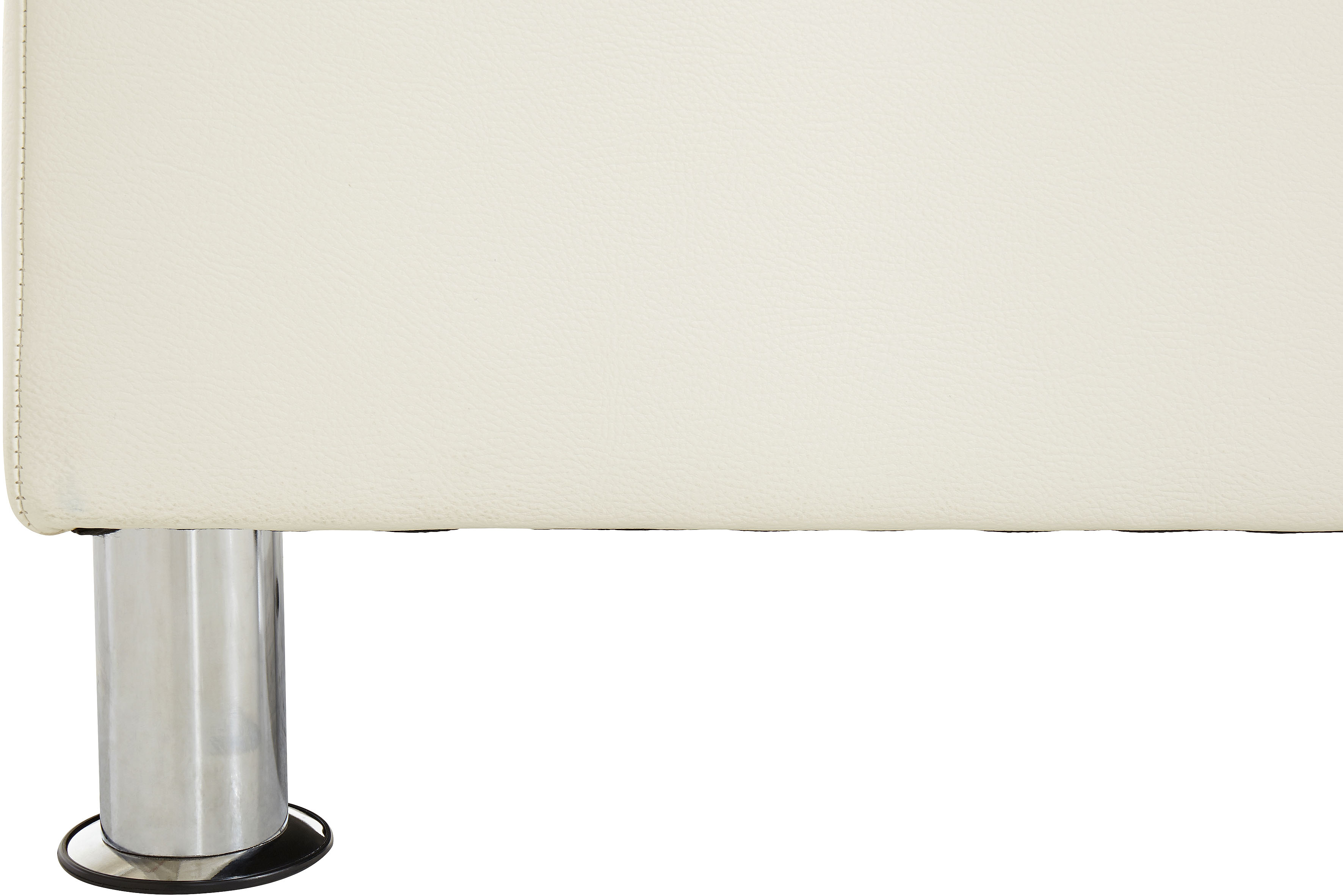 TRENDMANUFAKTUR Hocker »Rondo, Polsterhocker zur Serie, Breite 67 cm, Füße chromfarben«, Fußhocker wahlweise mit Federkern, in verschiedenen Bezügen bestellbar