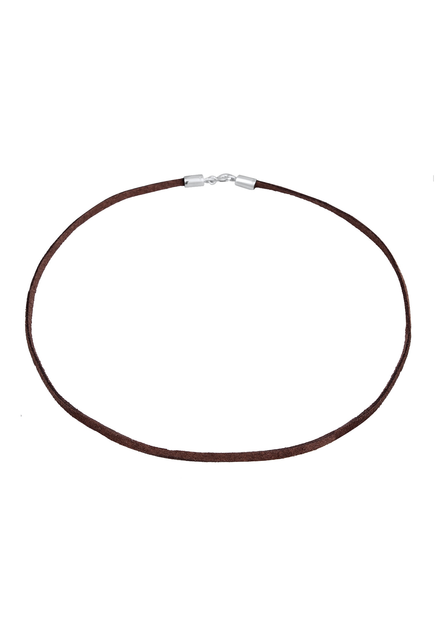 Elli Choker »Halskette Choker Velour Leder Braun 925 Silber«