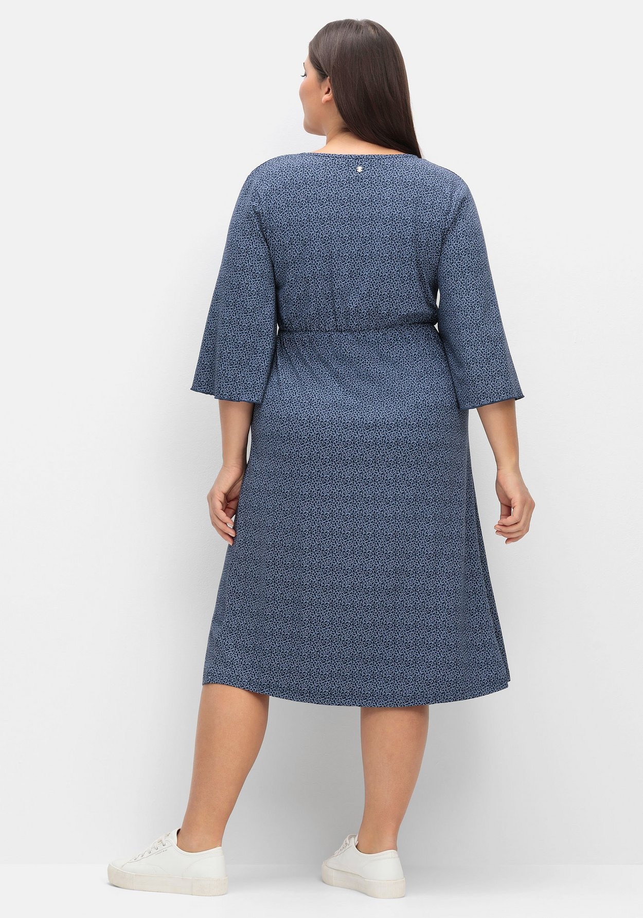 Sheego Jerseykleid »Jerseykleid in Wickeloptik, mit Minimalprint«