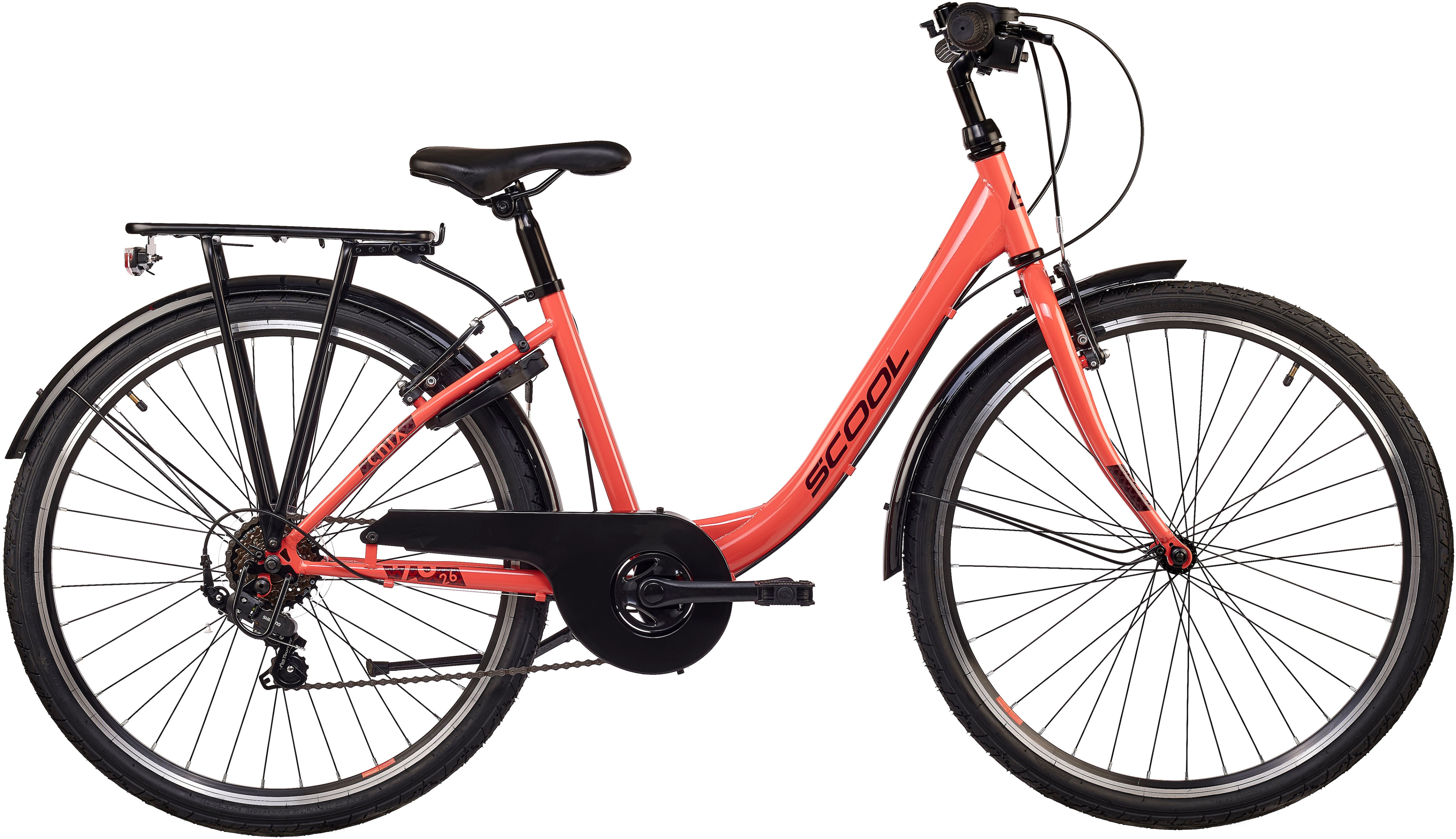 S’Cool Jugendfahrrad »S'COOL chiX« 6 Gang Shimano Kettenschaltung in orange, Größe 26 Zoll (66,04 cm)