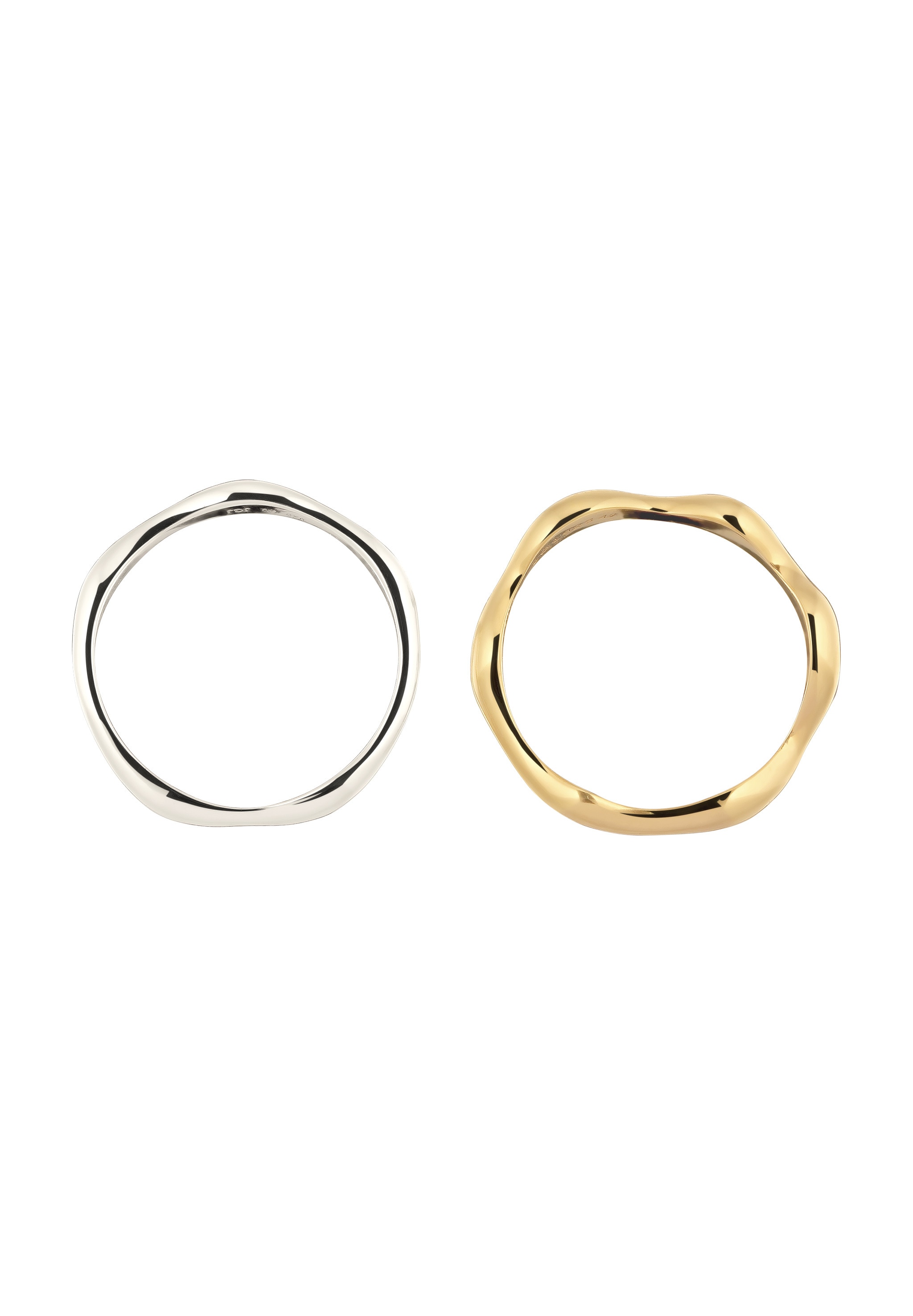 Elli Ring-Set »Ring Set Bicolor 925 Sterling Silber vergoldet«