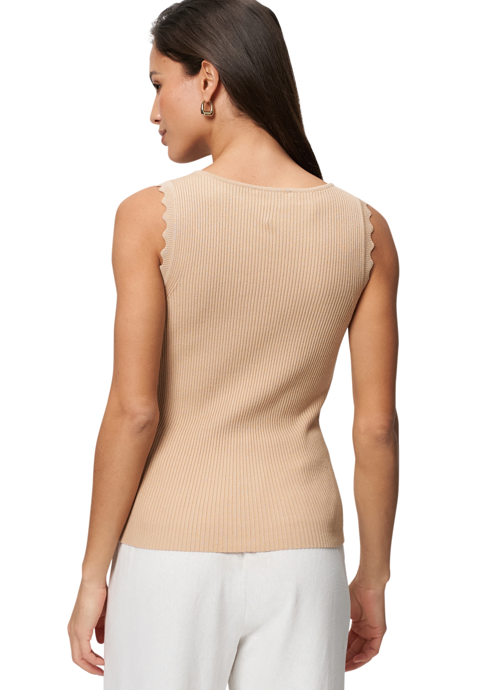 Zero Kurzarmpullover »Stricktop mit Wellenkanten«