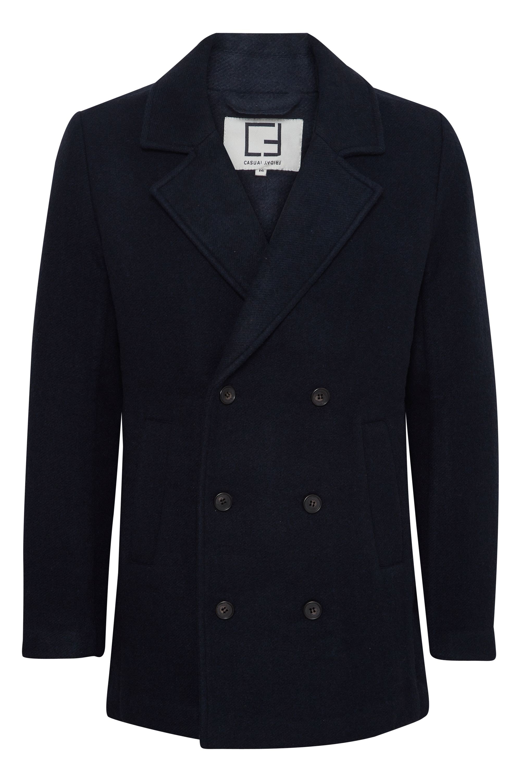 Casual Friday Wollmantel »Wollmantel CFVILMER wool mix peacoat«