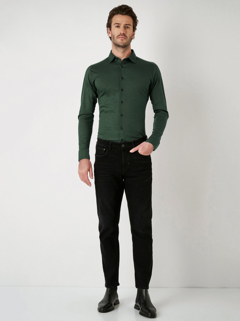 DESOTO Langarmhemd »Jerseyhemd Casual Kent«