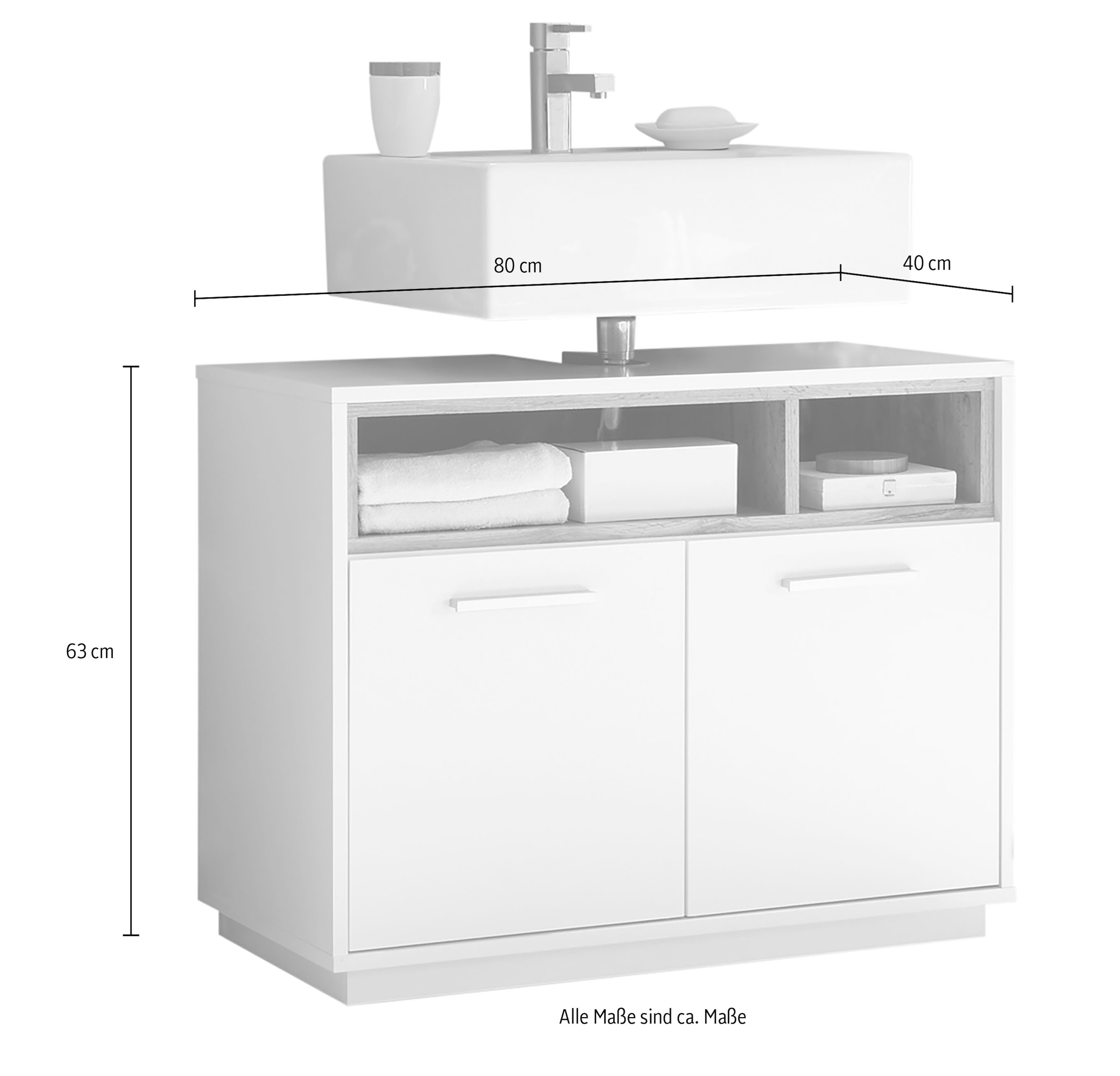 BASIC by Balculina Badmöbel-Set »Mila, Badezimmerset BxHxT 118x191x40 cm«, (3 St.), Breite 118 cm,Badezimmerset 3-tlg, FSC-Mix 70%