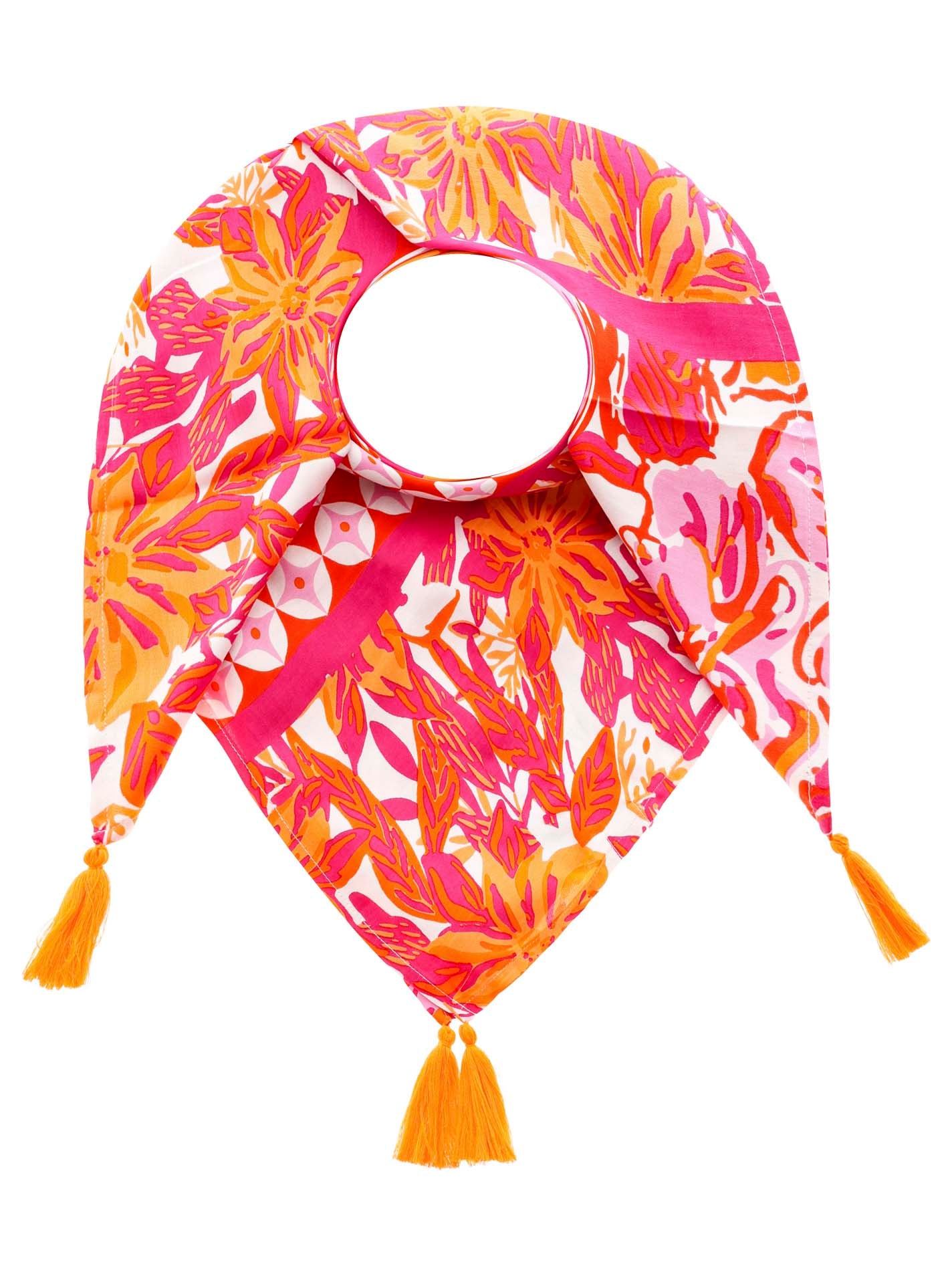 Zwillingsherz Modetuch »"Hawaii Blume"« mit Tasseln und farbenfrohem Blumenmuster