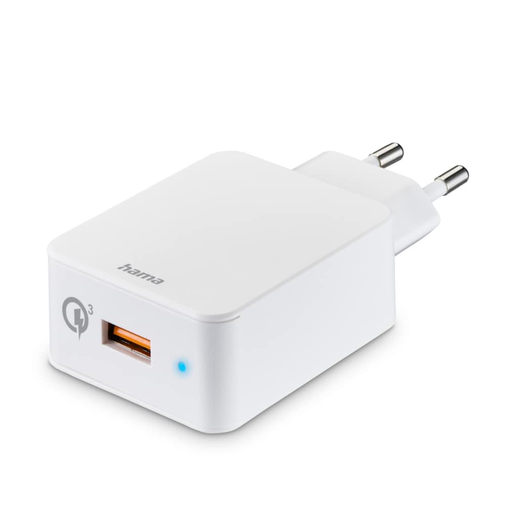 Hama USB-Ladegerät »Schnellladegerät "Qualcomm® Quick Charge™ 3.0", USB-A, 19,5 W, Weiß«