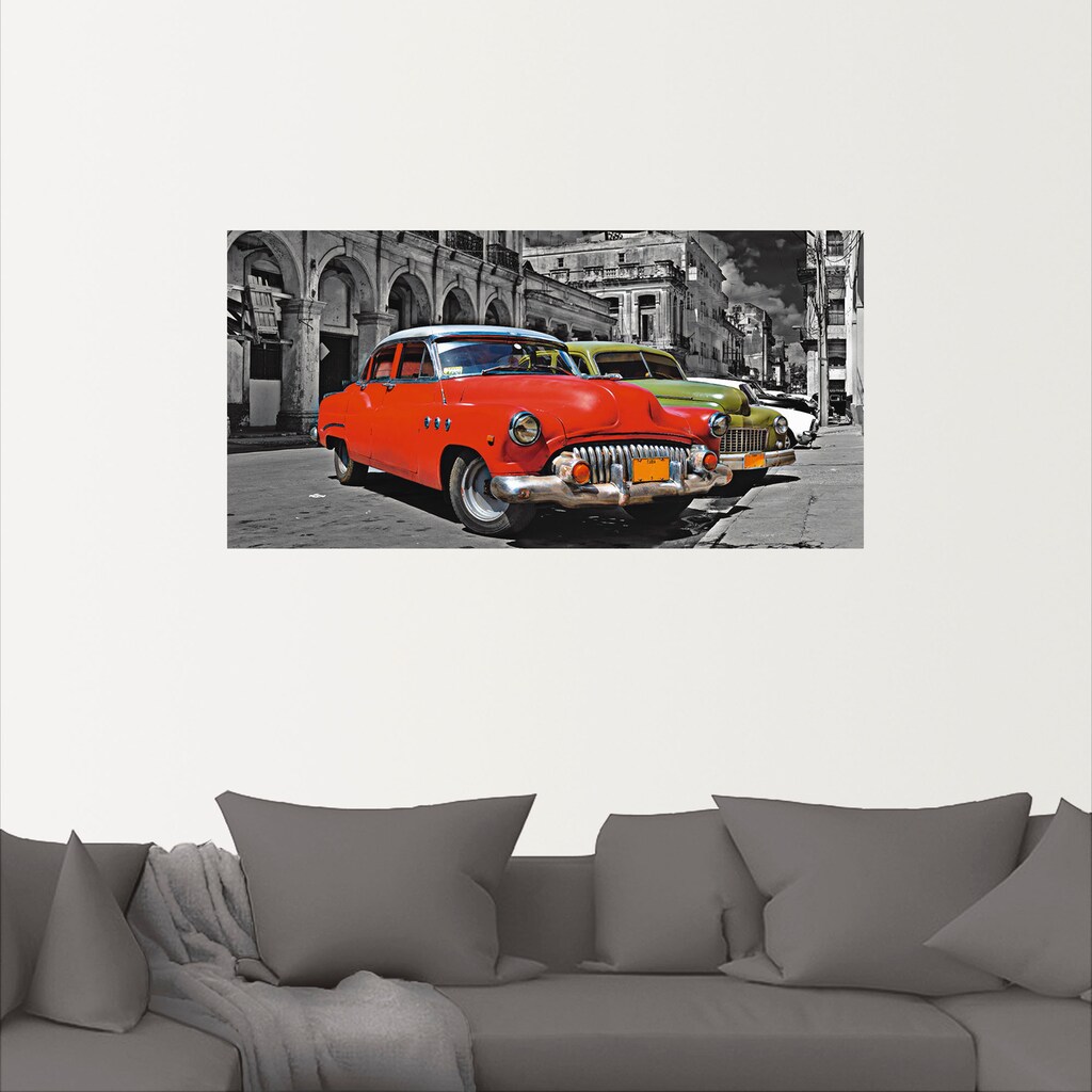 Artland Wandbild »Ansicht von bunten Havanna Autos«, Auto, (1 St.)