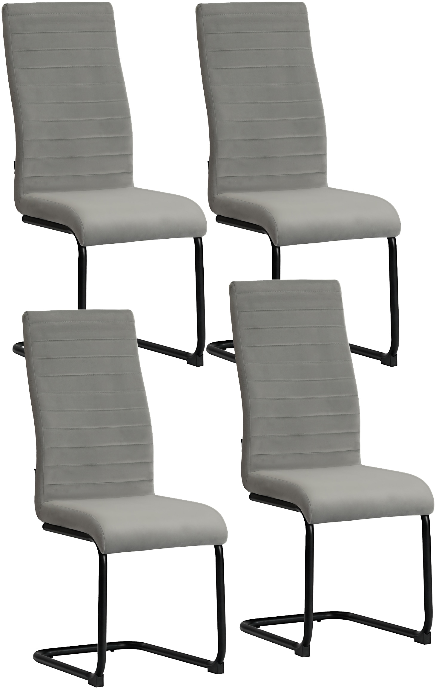 Home affaire Essgruppe »Elbach, TOPSELLER!, OTTOs Choice«, (Set, 5 tlg.), ausziehbar 120-160 cm, Hochglanz, Tischgruppe Freischwinger