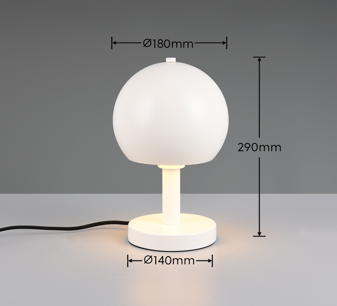 my home Schreibtischlampe »Christelle, Deko Tischleuchte mit Metallschirm Ø 18cm Höhe 29cm« E27 1 Stk. warmweiß - kaltweiß exkl 1x E27 max 10W, indirektes Licht, Lichtaustritt nur nach unten