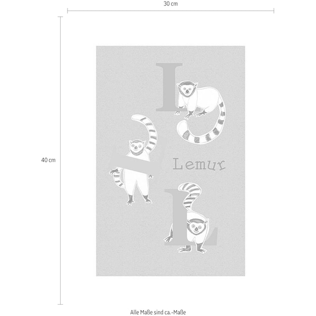 Komar Poster »ABC Animal L«, Buchstaben, (1 St.), Kinderzimmer, Schlafzimmer,  Wohnzimmer im OTTO Online Shop
