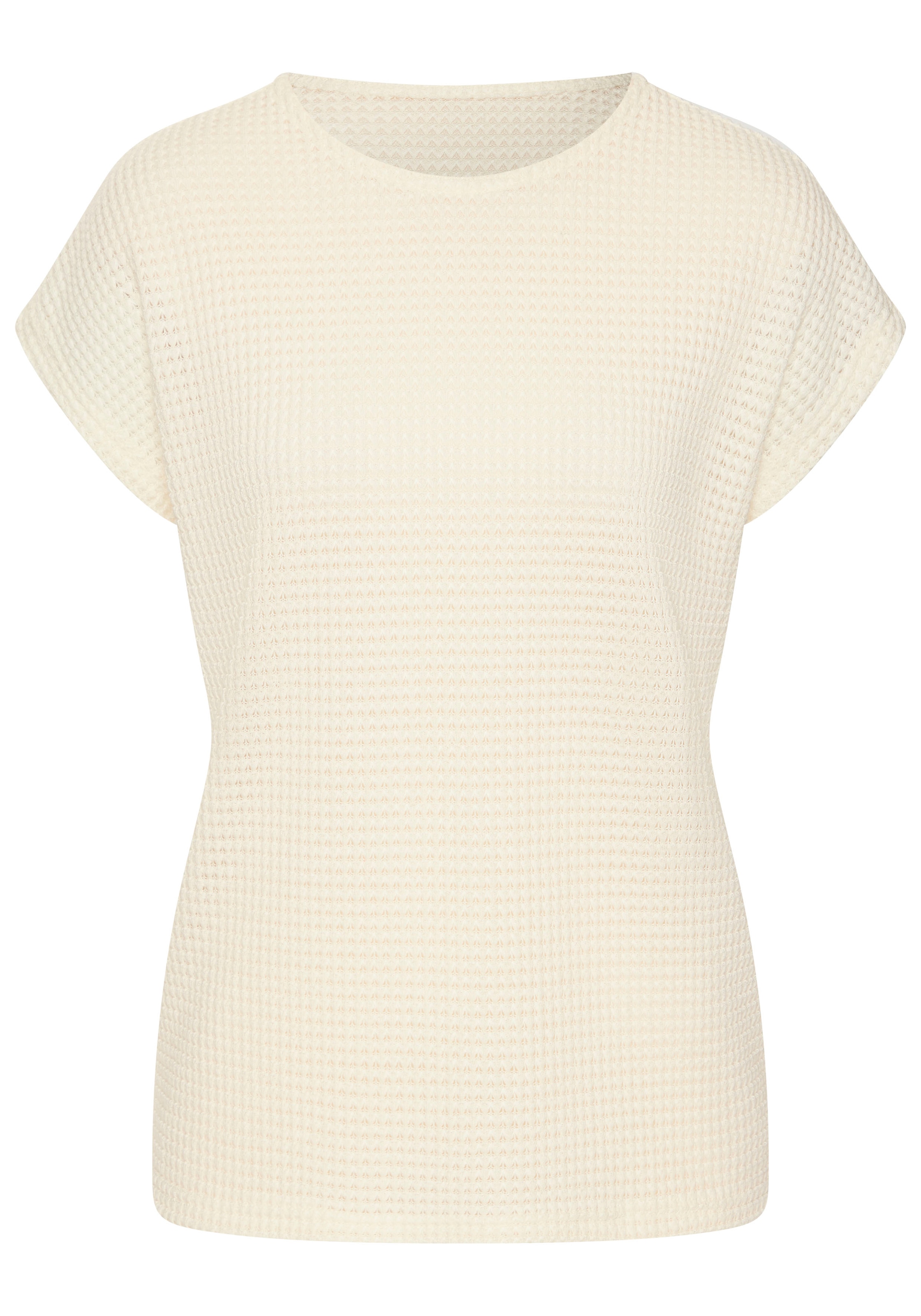 Vivance Kurzarmshirt »mit modischer Waffelstruktur«, aus bügelfreier Strickqualität