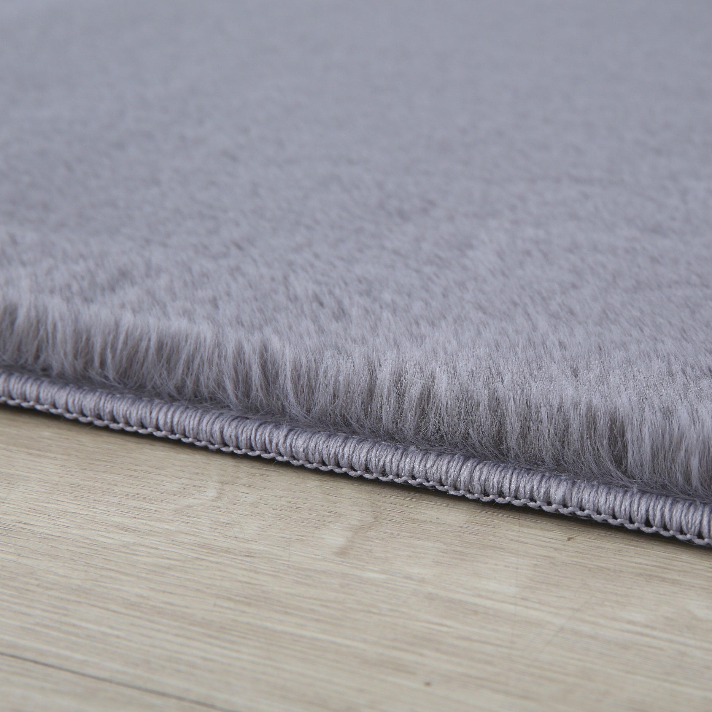 Ayyildiz Teppiche Hochflor-Teppich »POUFFY 5100«, rund, 20 mm Höhe, Läufer, weicher glatter Softflor, Kaninchen Fell Haptik, waschbar