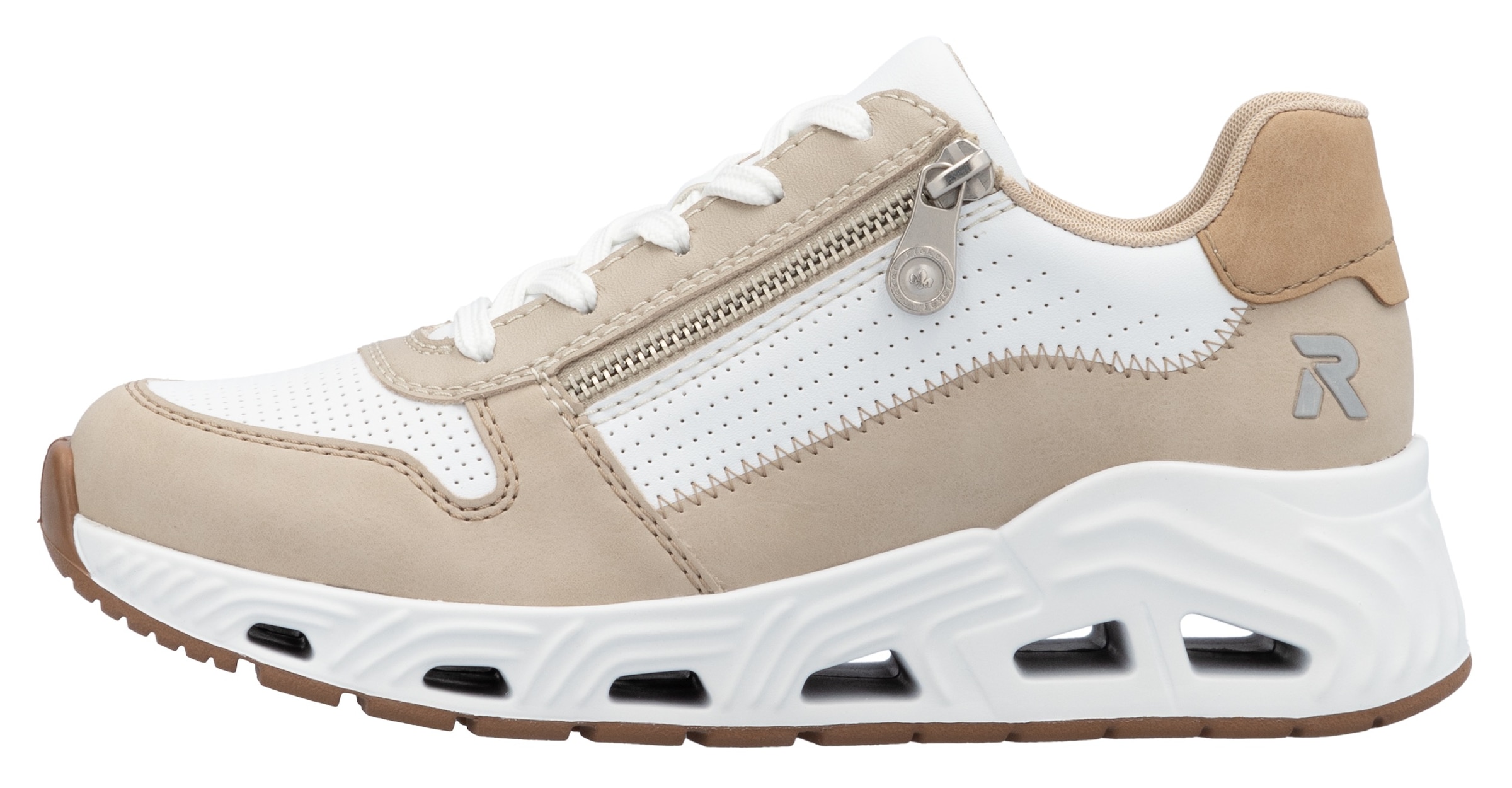 RIEKER Sport Keilsneaker, Schnürschuh, Halbschuh, Freizeitsneaker mit Reißverschluss